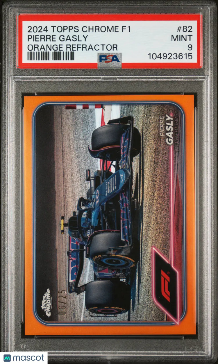 2024 Topps Chrome F1 Pierre Gasly Orange Refractor PSA 9 /25 