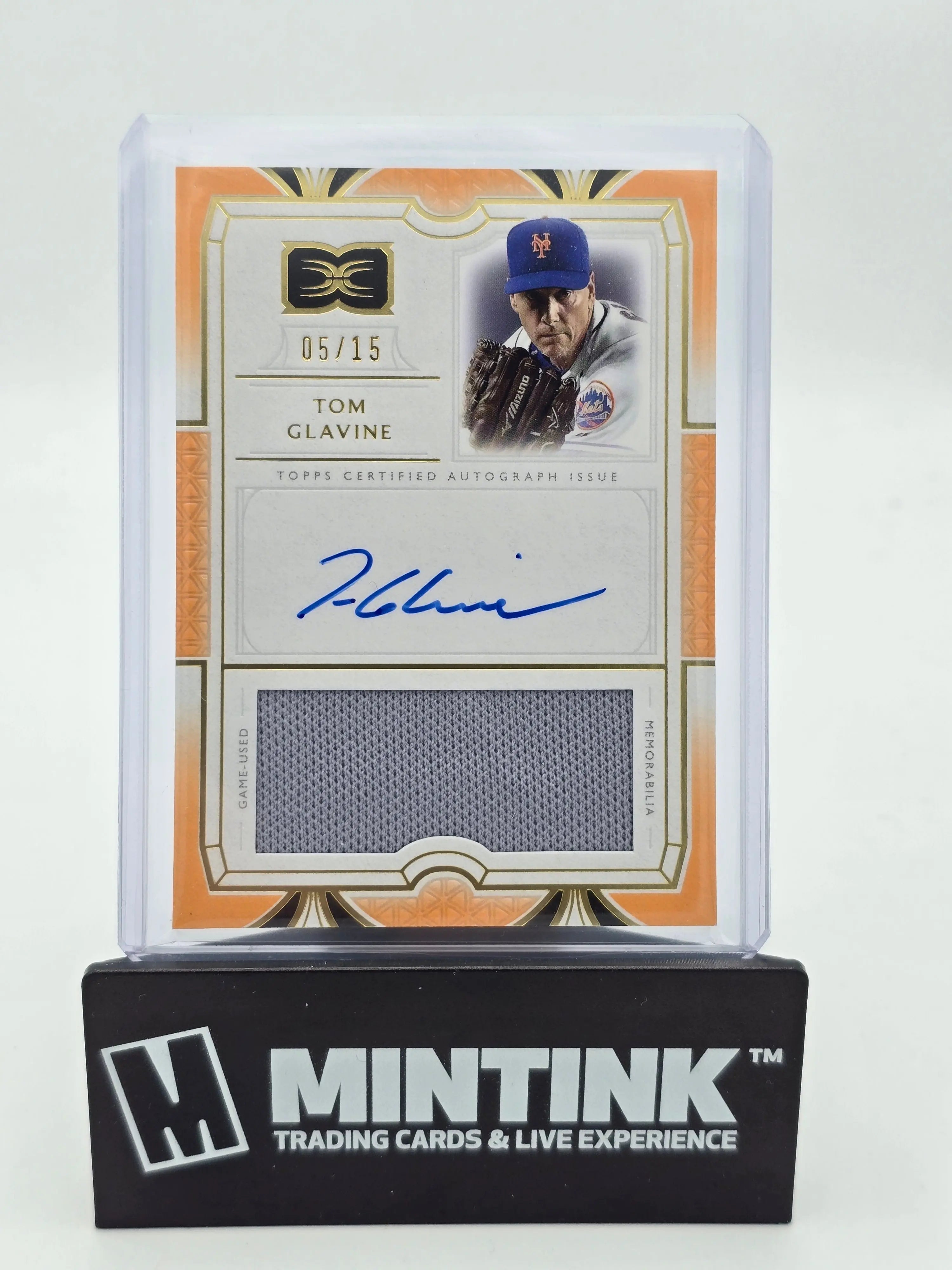 2024 Topps Definitive Baseball Tom Glavine Orange Jumbo Relic Auto /15 