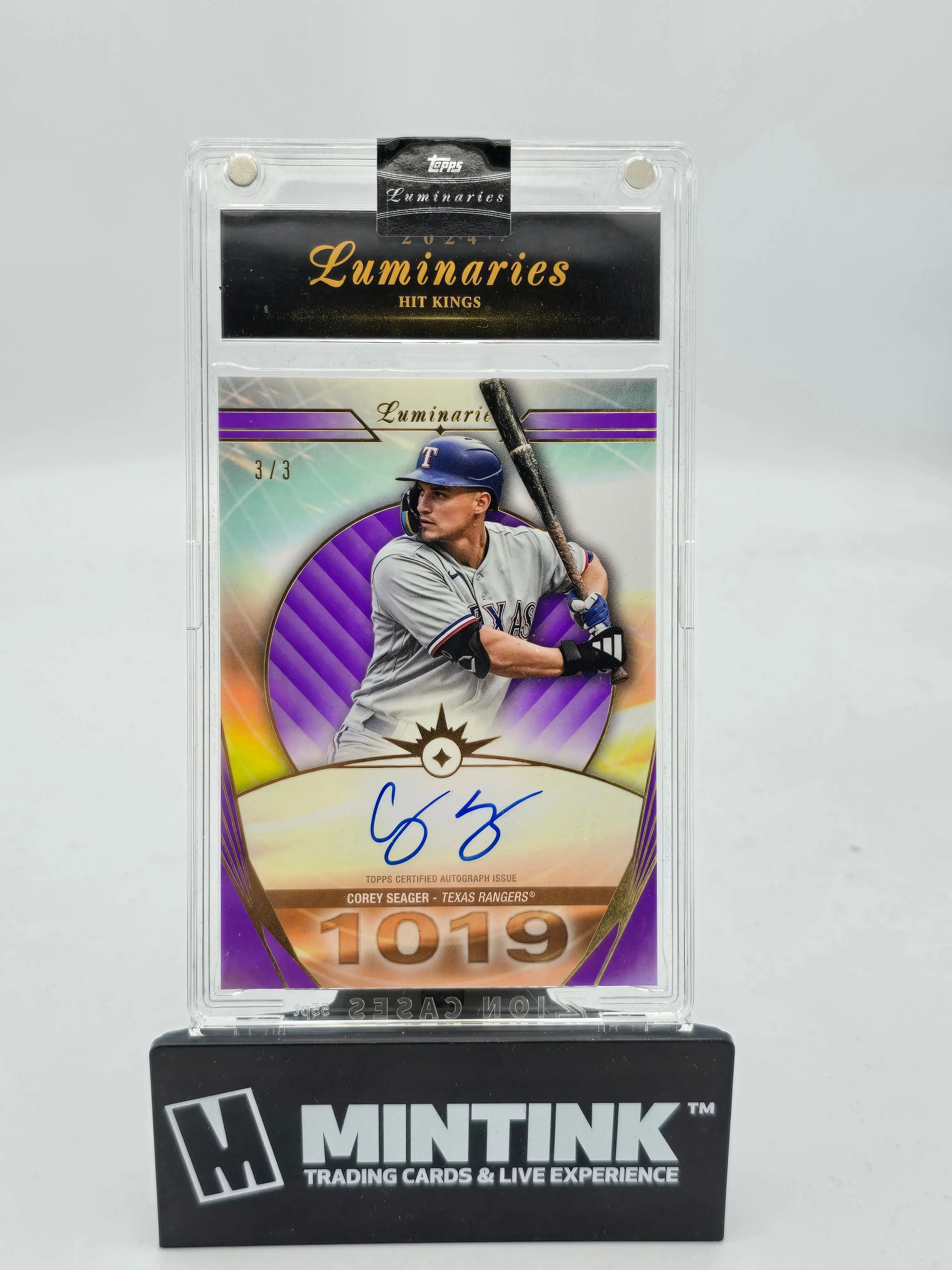 2024 Topps Luminaries Corey Seager Hit Kings Purple Auto 3/3 