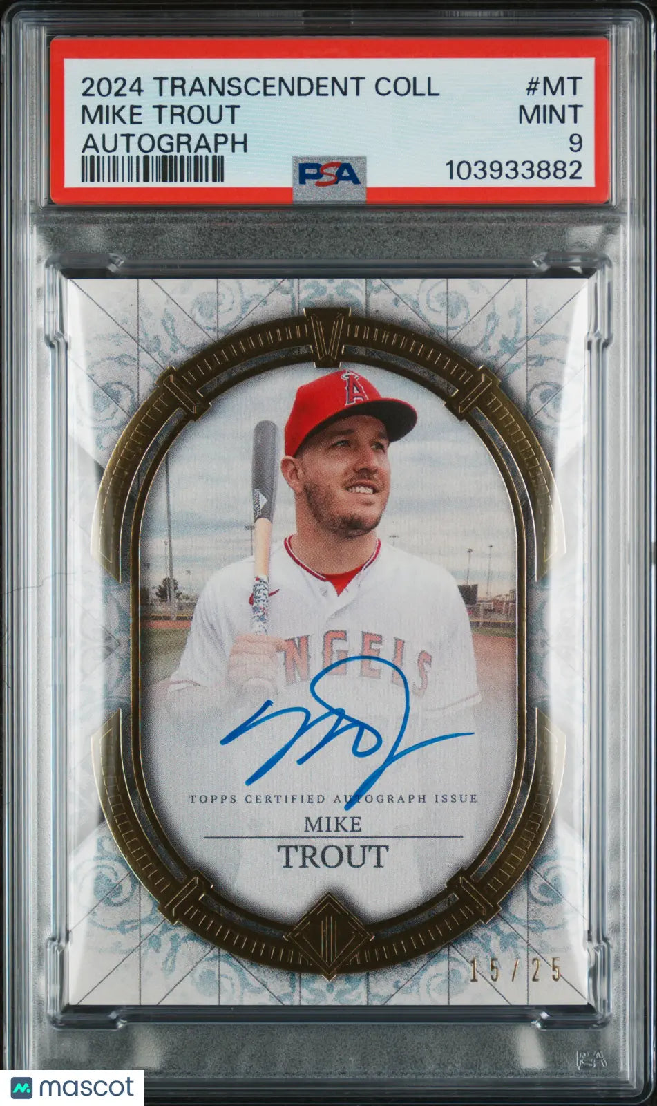 2024 Topps Transcendent Collection Baseball Autographs Mike Trout PSA 9 /25 