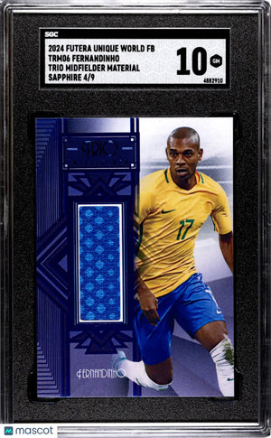 2024 Unique World Football Fernandinho Trio Midfielder Relic Sapphire SGC 10 /9 