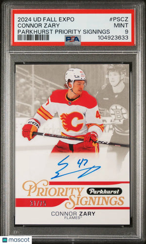 2024 Upper Deck Fall Expo Parkhurst Priority Signings Auto Connor Zary PSA 9 /75 