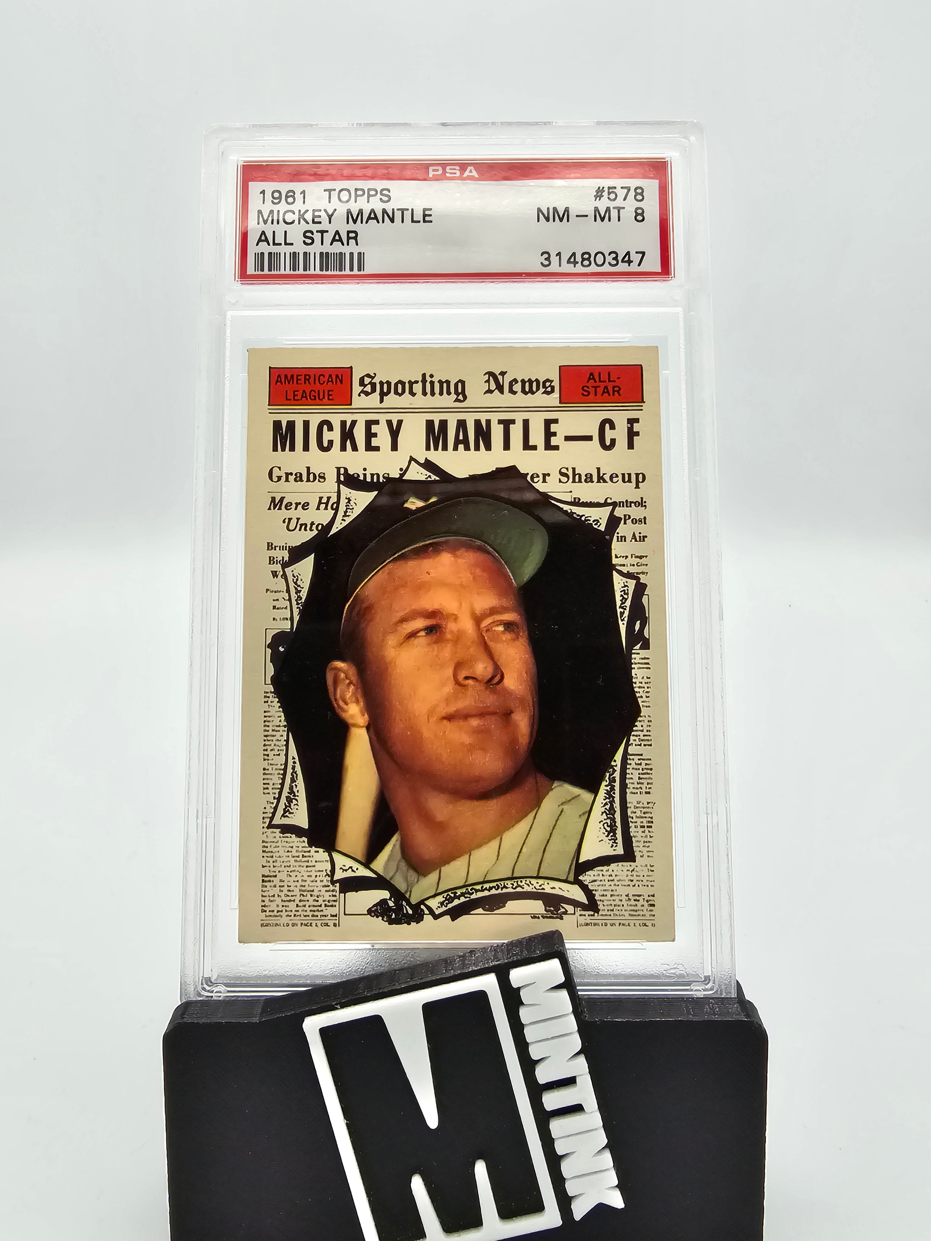 1961 Topps Mickey Mantle All Star #578 Psa 8 1