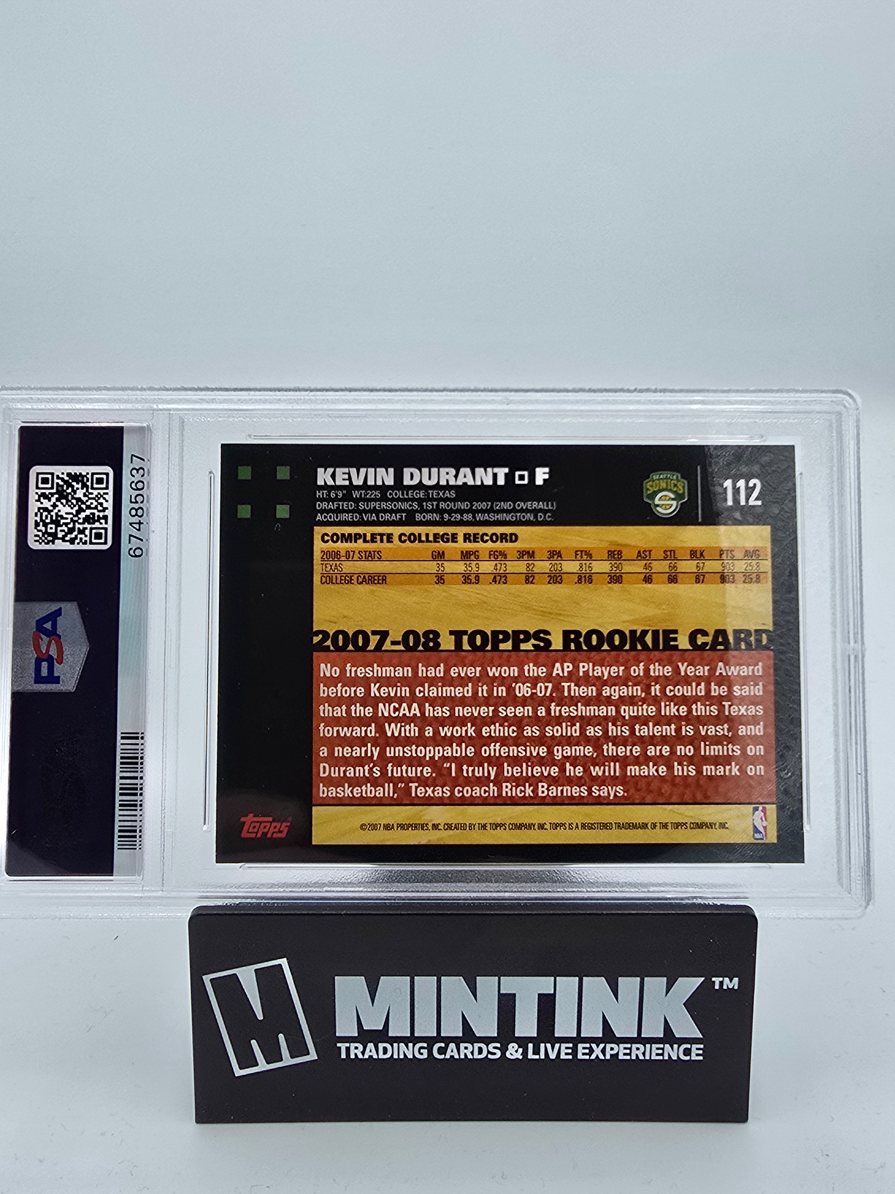 2007 Topps Kevin Durant Rookie Psa 8 orders