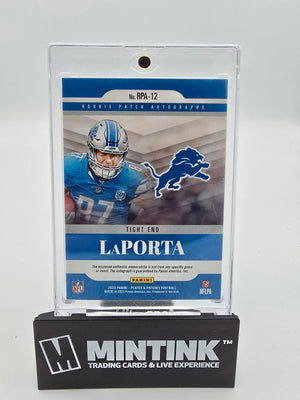 2023 Panini Plates & Patches Sam LaPorta Rookie Auto NFL Shield 1/1 #RPA-12 