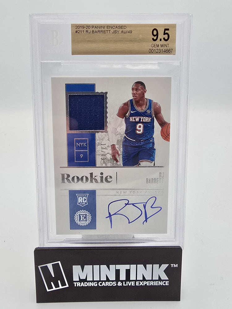 2019-20 Panini Encased RJ Barrett Rookie Jersey Auto BGS 9.5 17/49 #211 