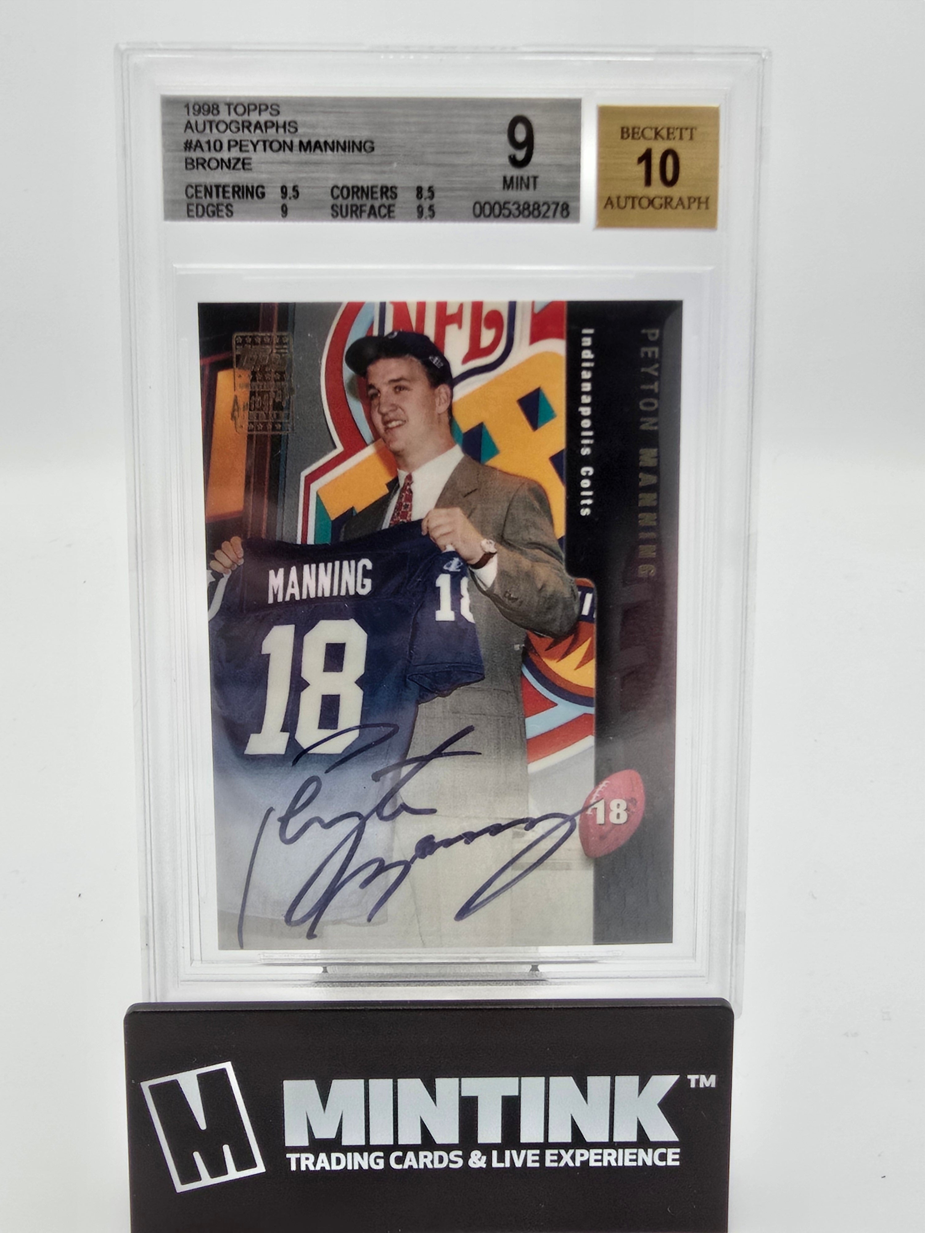 1998 Topps Football Peyton Manning Bronze Auto #A10B BGS 9