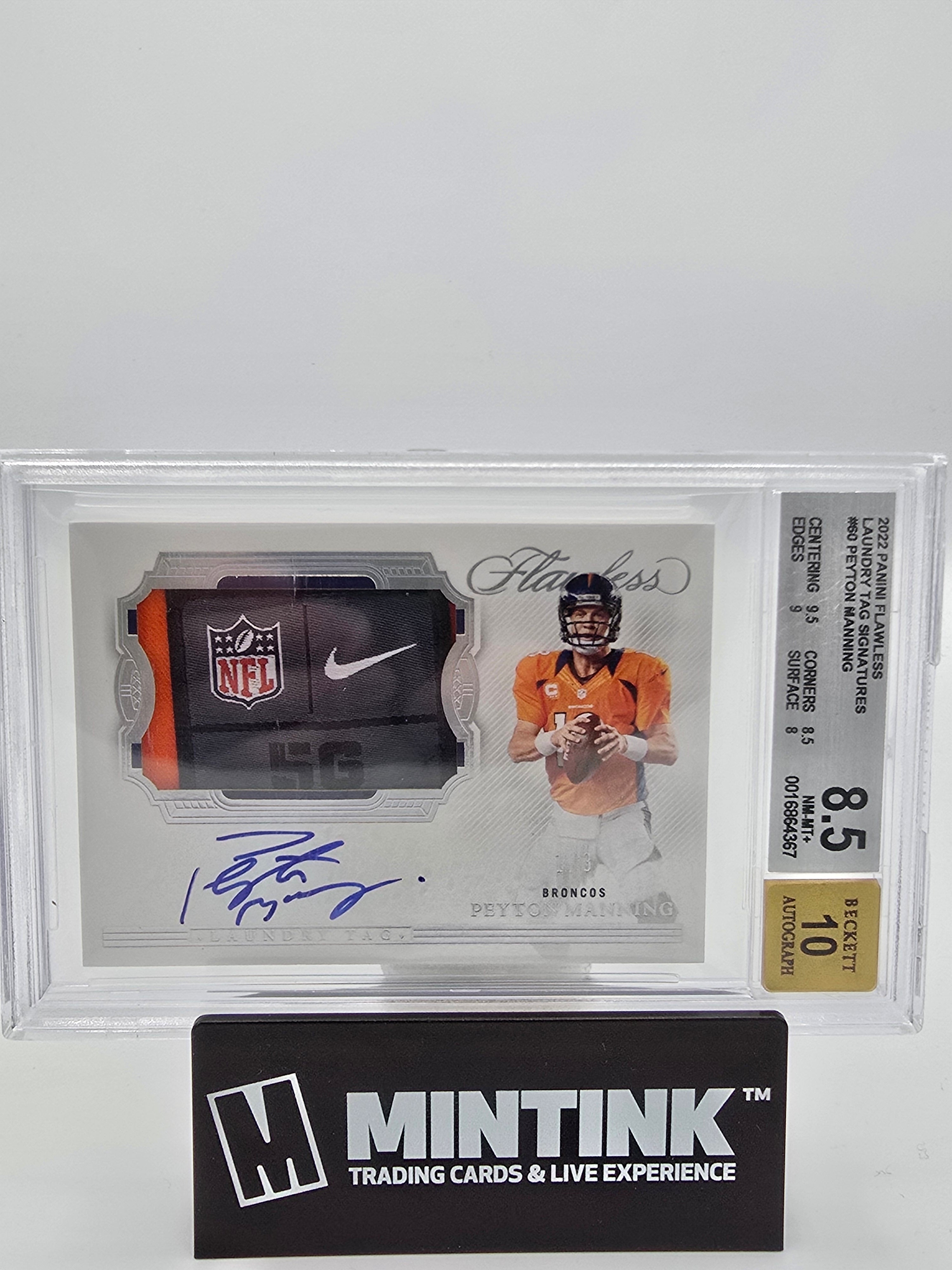 2022 Panini Flawless Laundry Tag Signatures Peyton Manning BGS 8.5 1/3 #60 