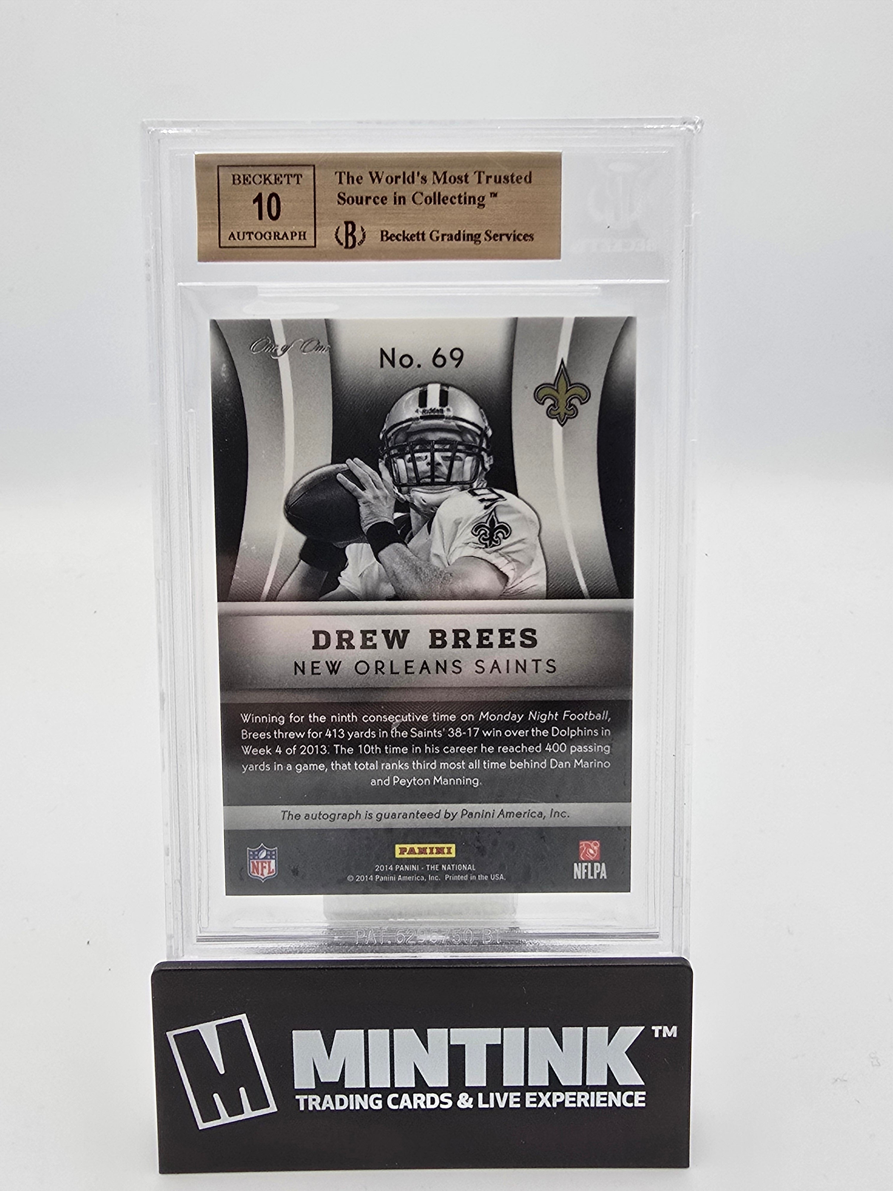 2014 Panini National Convention VIP Drew Brees Black Pulsar Auto BGS 9.5 1/1 