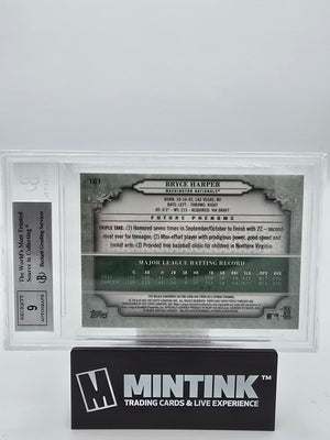 2013 Topps Triple Threads Baseball Emerald Bryce Harper Jersey Auto BGS 9 01/50 