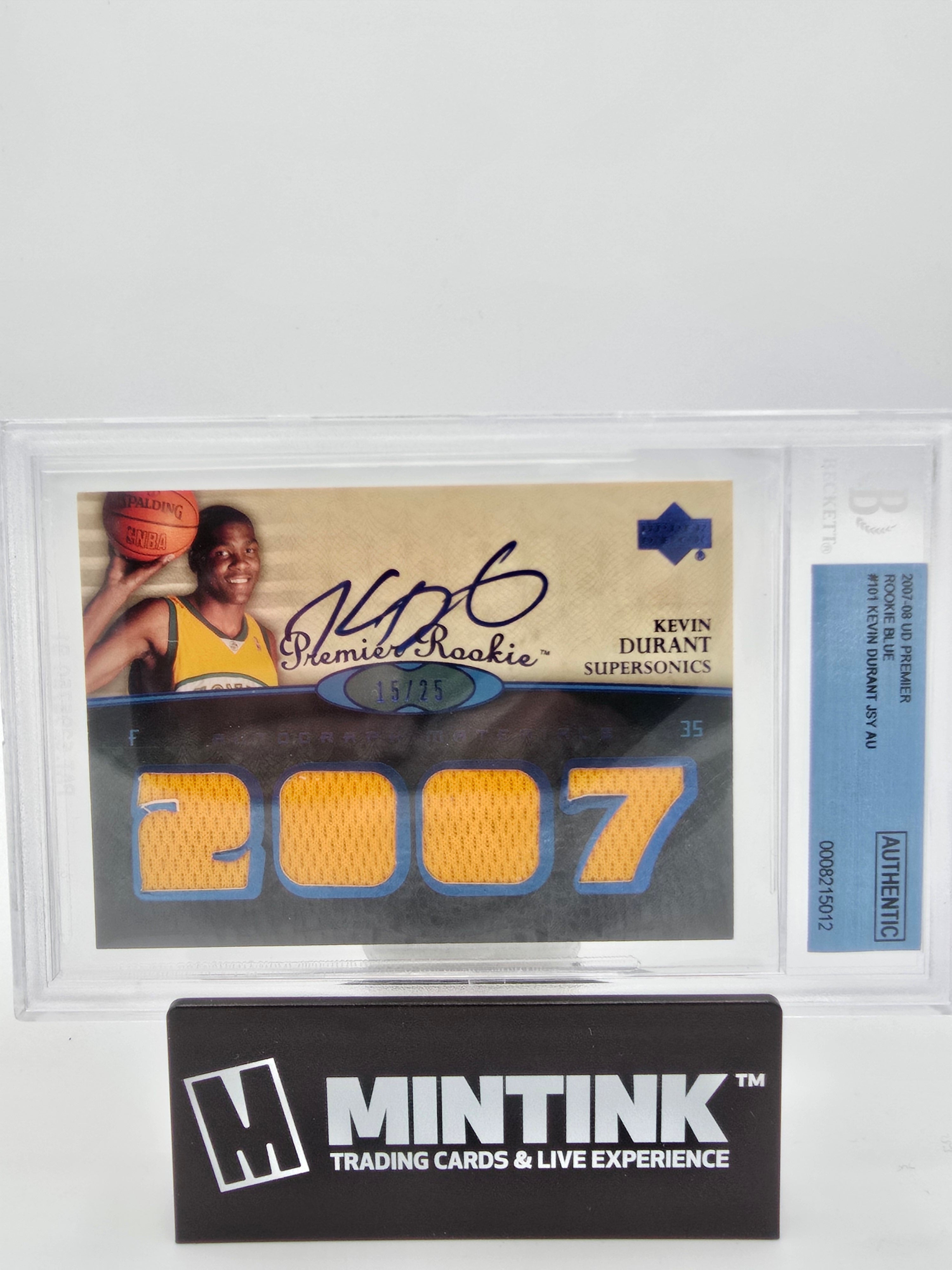 2007-08 Upper Deck Premier Rookies Auto Jerseys Blue Kevin Durant BGS Auth. /75 