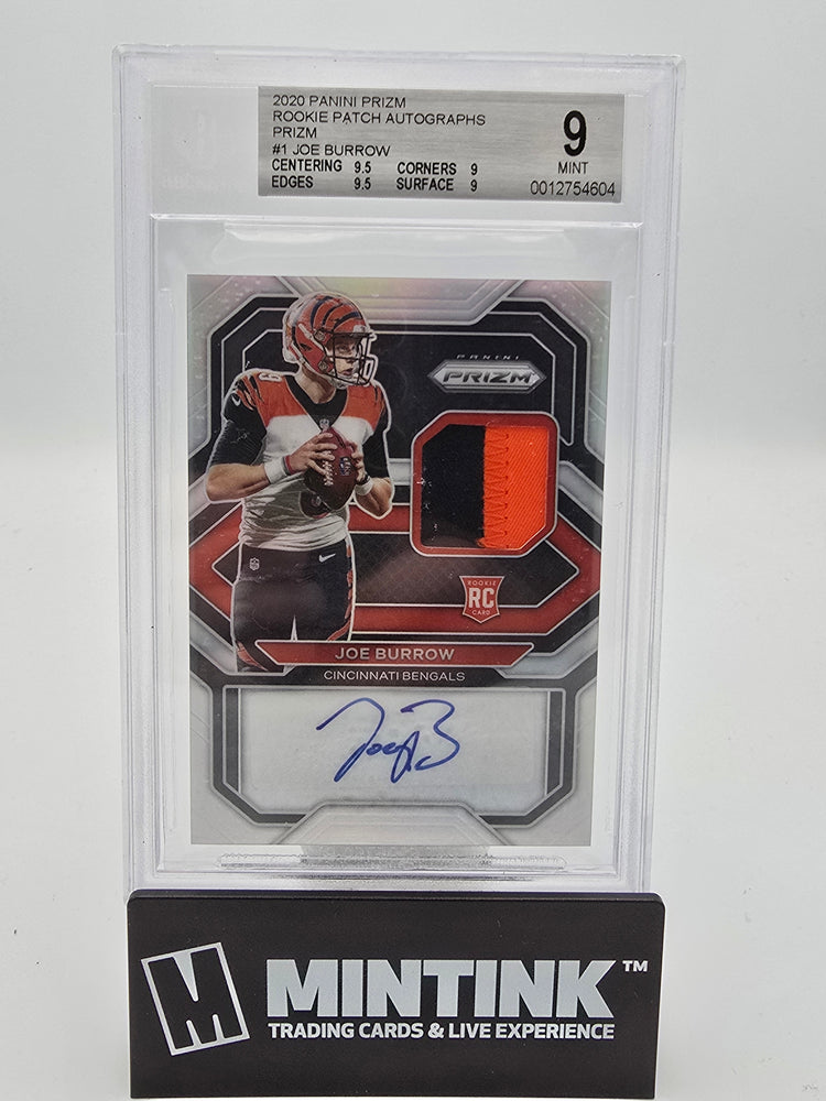 2020 Panini Prizm Football Rookie Patch Auto Silver Prizm Joe Burrow 
 BGS 9 /99 