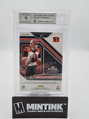 2020 Panini Prizm Football Rookie Patch Auto Silver Prizm Joe Burrow 
 BGS 9 /99 