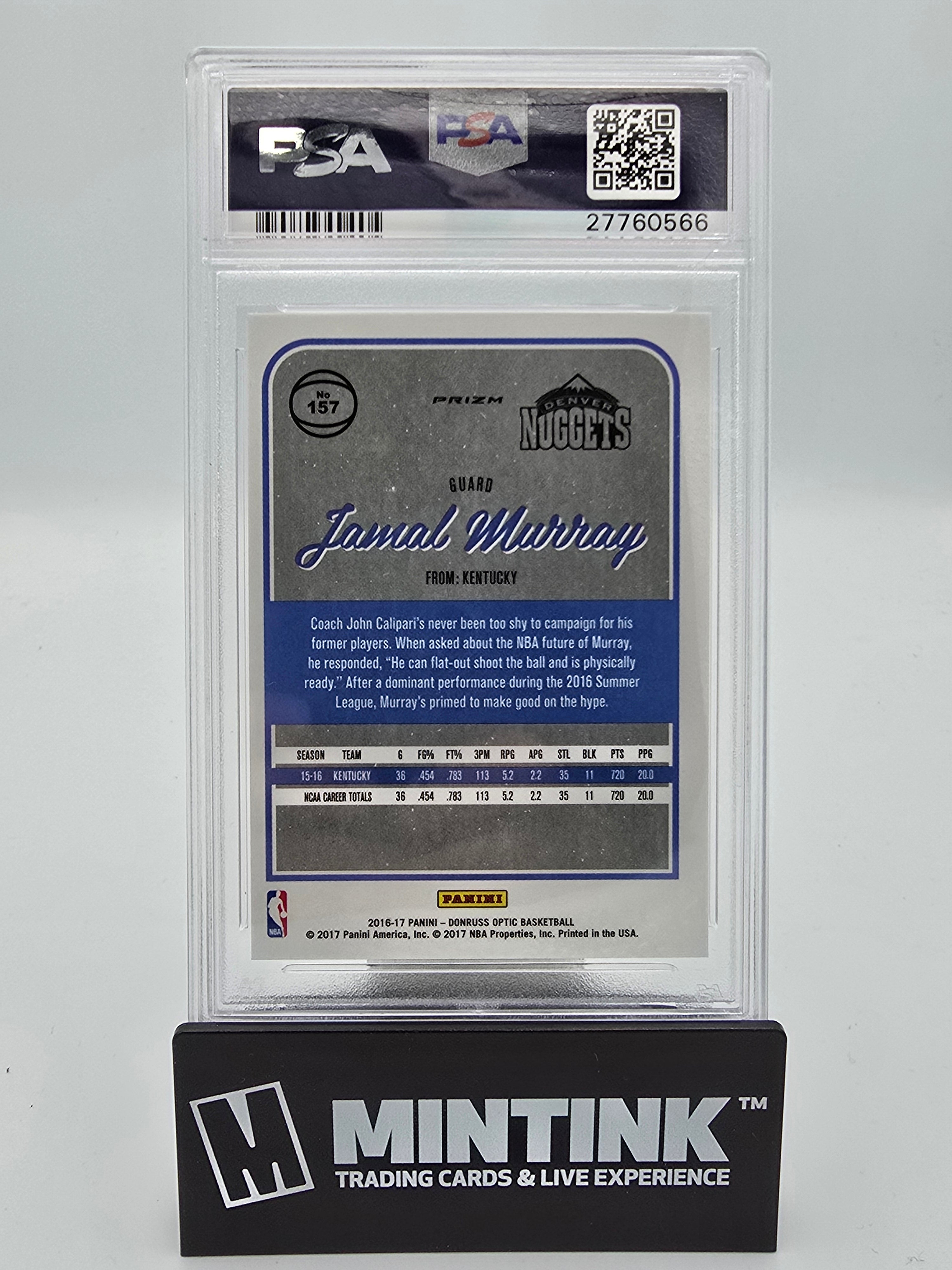 2016 Panini Donruss Optic Jamal Murray RC #157 PSA 10 