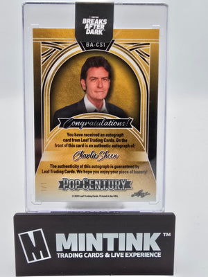 2024 Leaf Pop Century Gold Choice Charlie Sheen Auto 1/1 #BA-CS1 