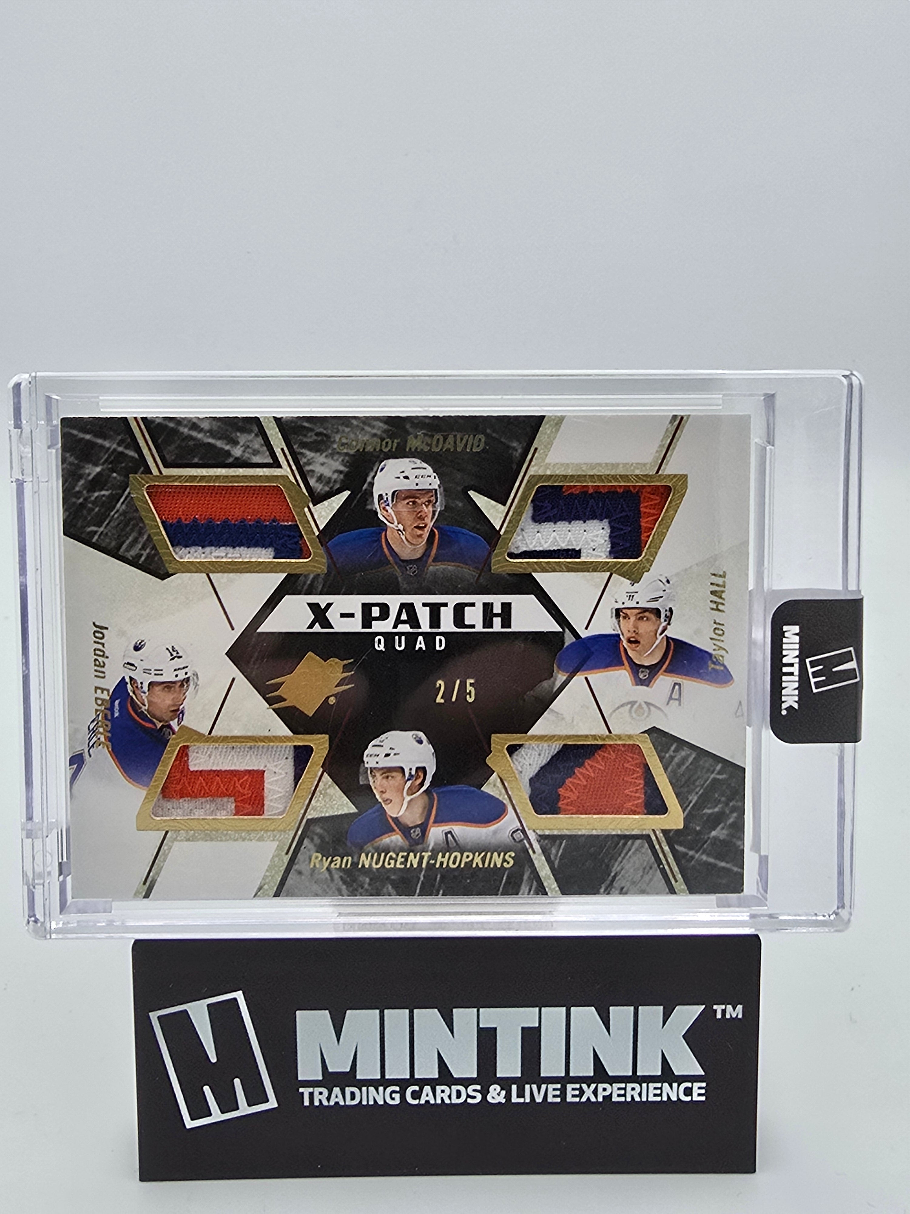 2015-16 UD SPX Hockey Quad X-Patch C. McDavid/T. Hall/J. Eberle/RNH /5 #XQ-MHNE 