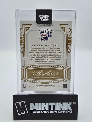 2022-23 Panini Flawless Basketball Chet Holmgren RC Excellence Auto 04/25 #ES-CHG 