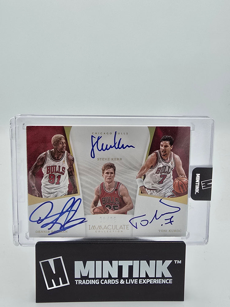 2017-18 Panini Immaculate Basketball D. Rodman/S. Kerr/T. Kukoc Triple Auto 21/25 