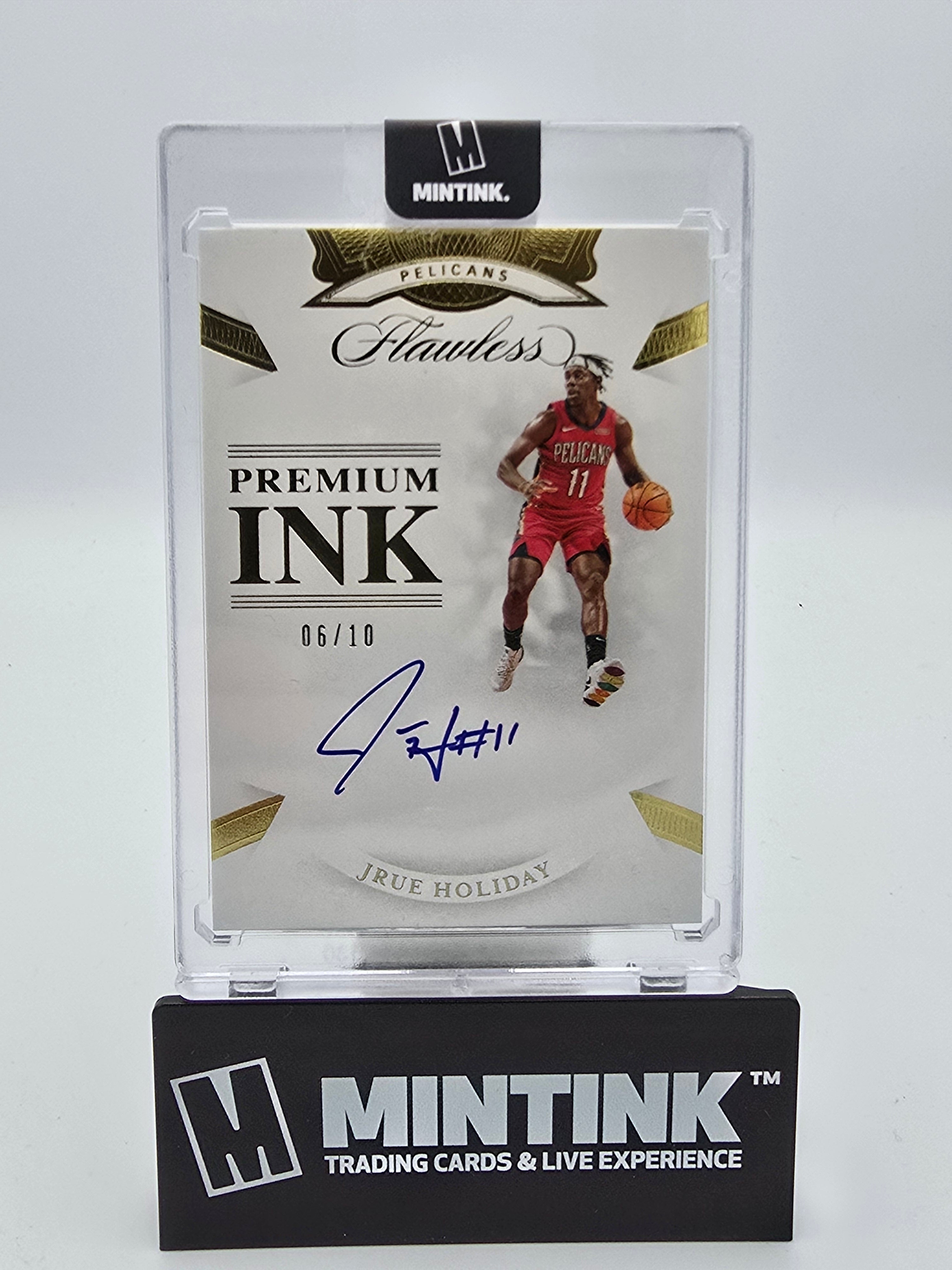 2019-20 Panini Flawless Basketball Jrue Holiday Premium Ink Auto Gold Foil /10 