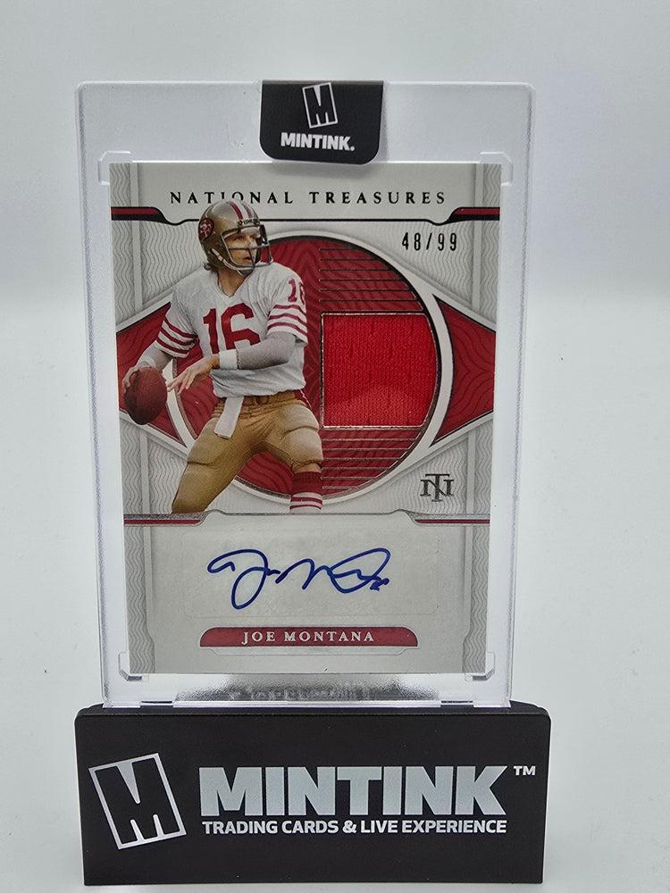 2021 Panini National Treasures Football Joe Montana Patch Auto 48/99 #MS-JM 