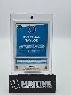 2020 Donruss Optic Football Jonathan Taylor Rated Rookie Auto 02/99 #167 