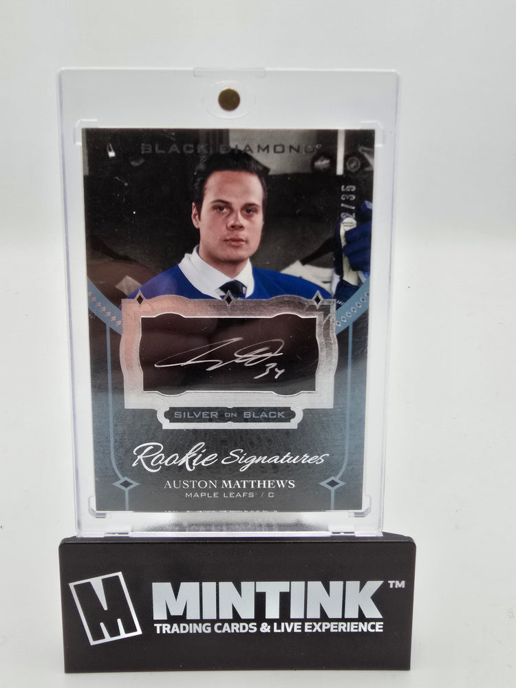 2016-17 UD Black Diamond Hockey Auston Matthews Rookie Signature Silver On Black /35 