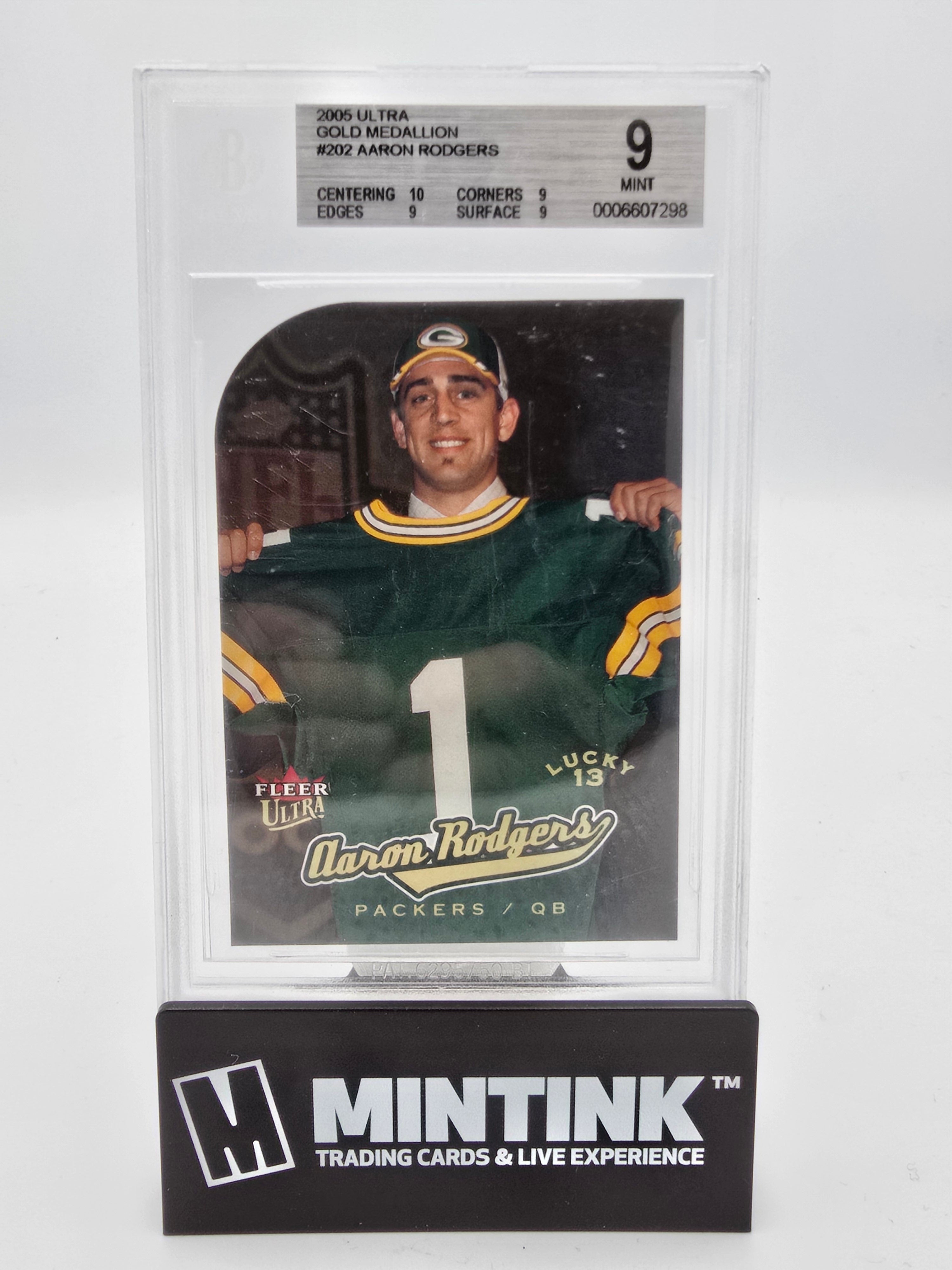 2005 Fleer Ultra Gold Medallion Aaron Rodgers Lucky #13 BGS 9 #202