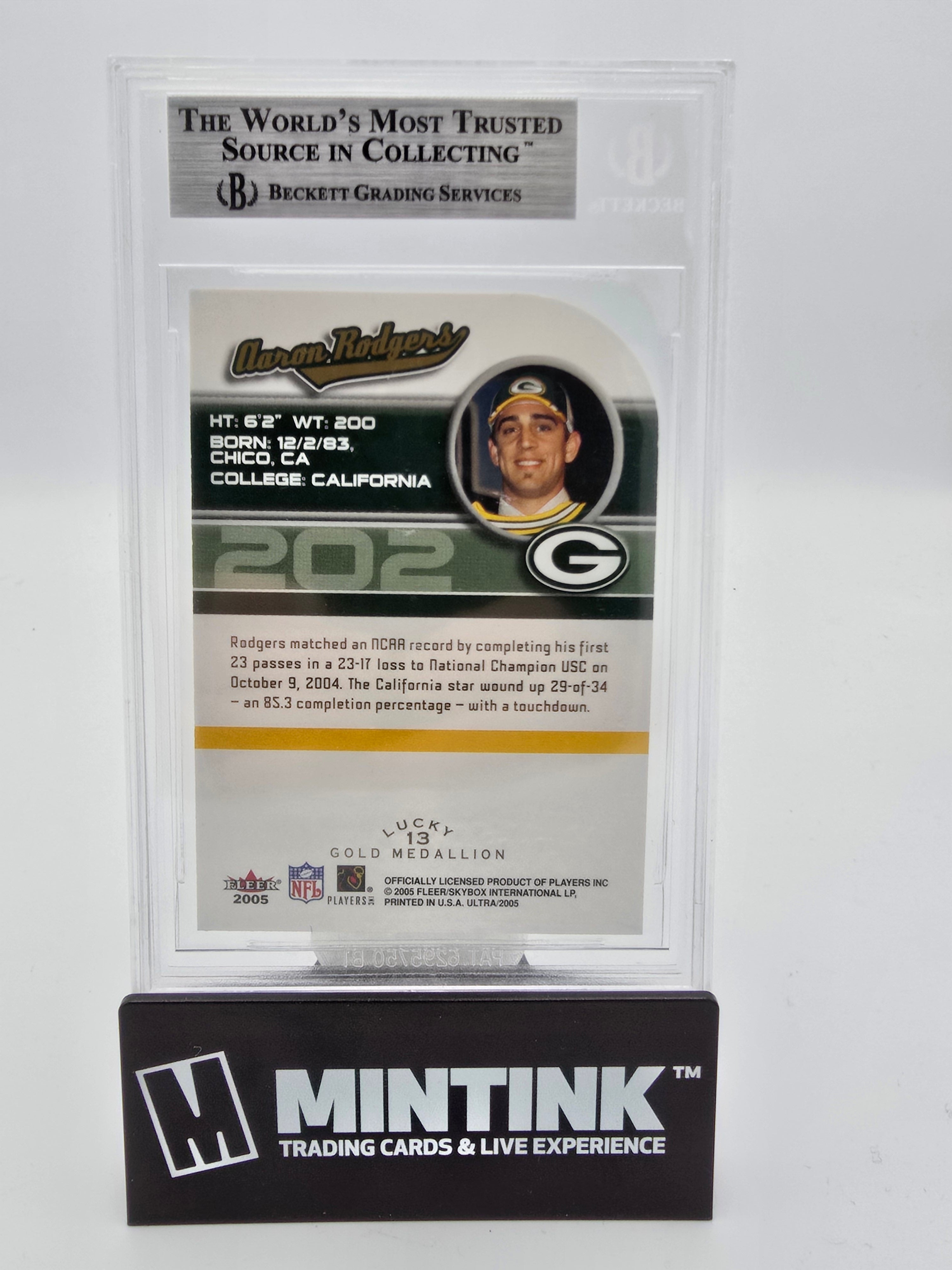 2005 Fleer Ultra Gold Medallion Aaron Rodgers Lucky #13 BGS 9 #202