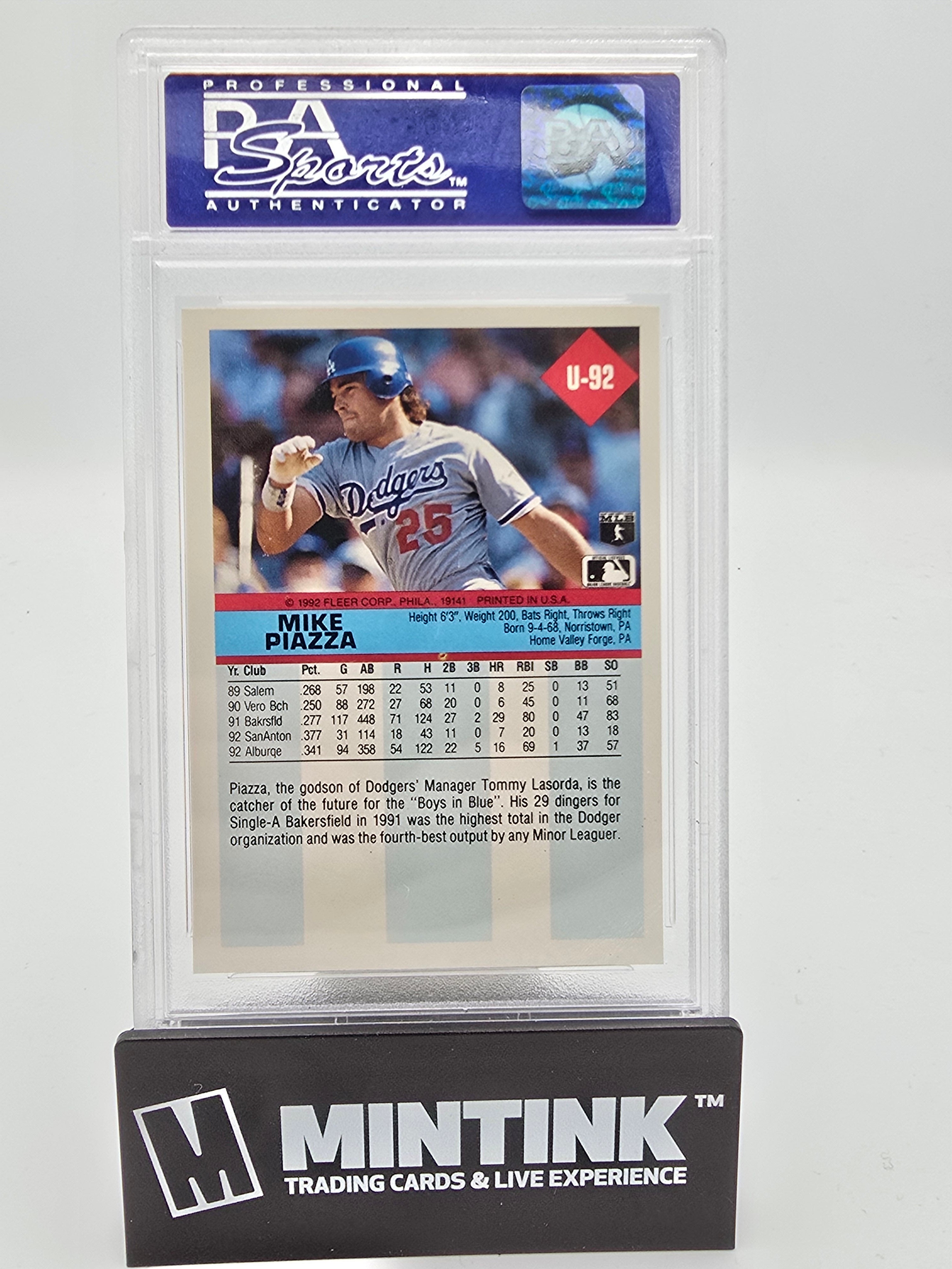 1992 Fleer Update Baseball Mike Piazza Rookie PSA 9 #U-92