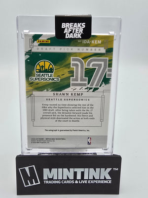 2023-24 Panini Impeccable Basketball Shawn Kemp Draft Pick Number Auto 16/17 