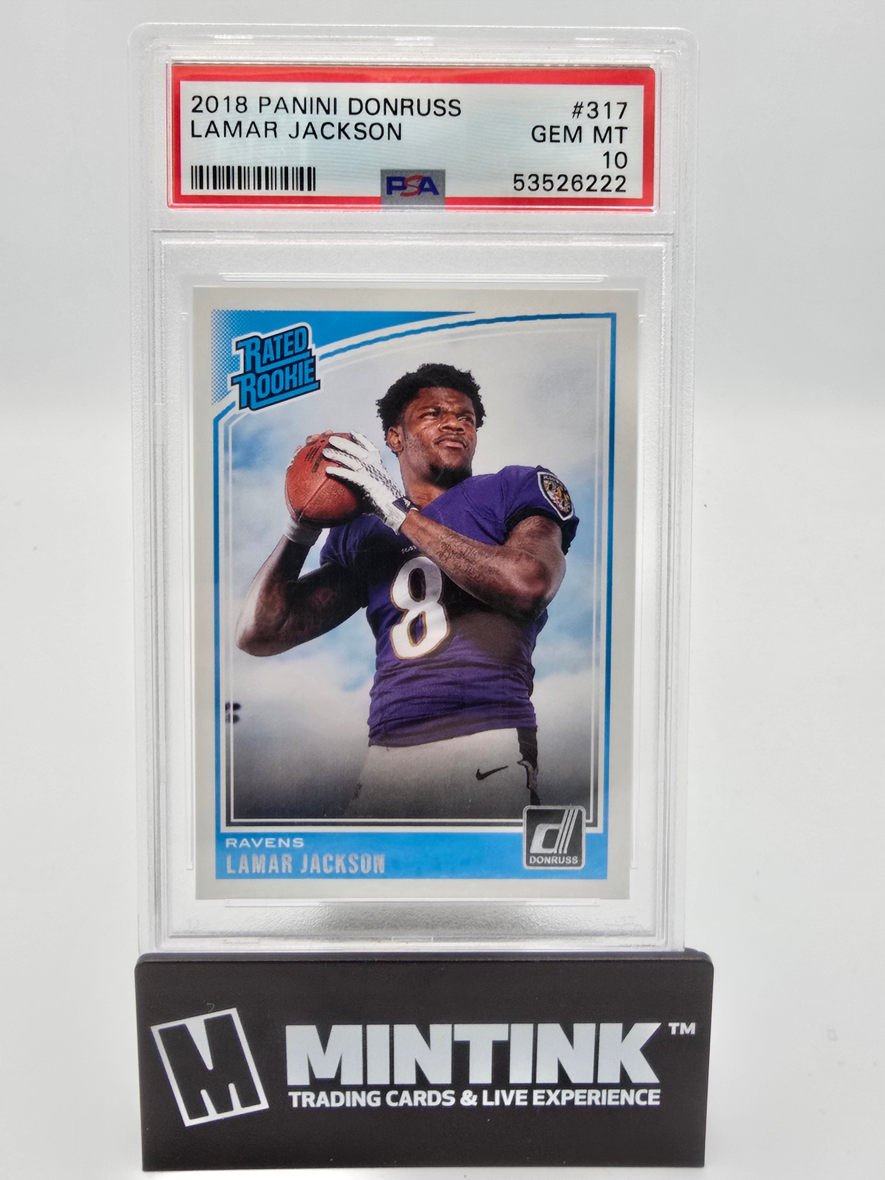 2018 Panini Donruss Football Lamar Jackson Rated Rookie PSA 10 #317 