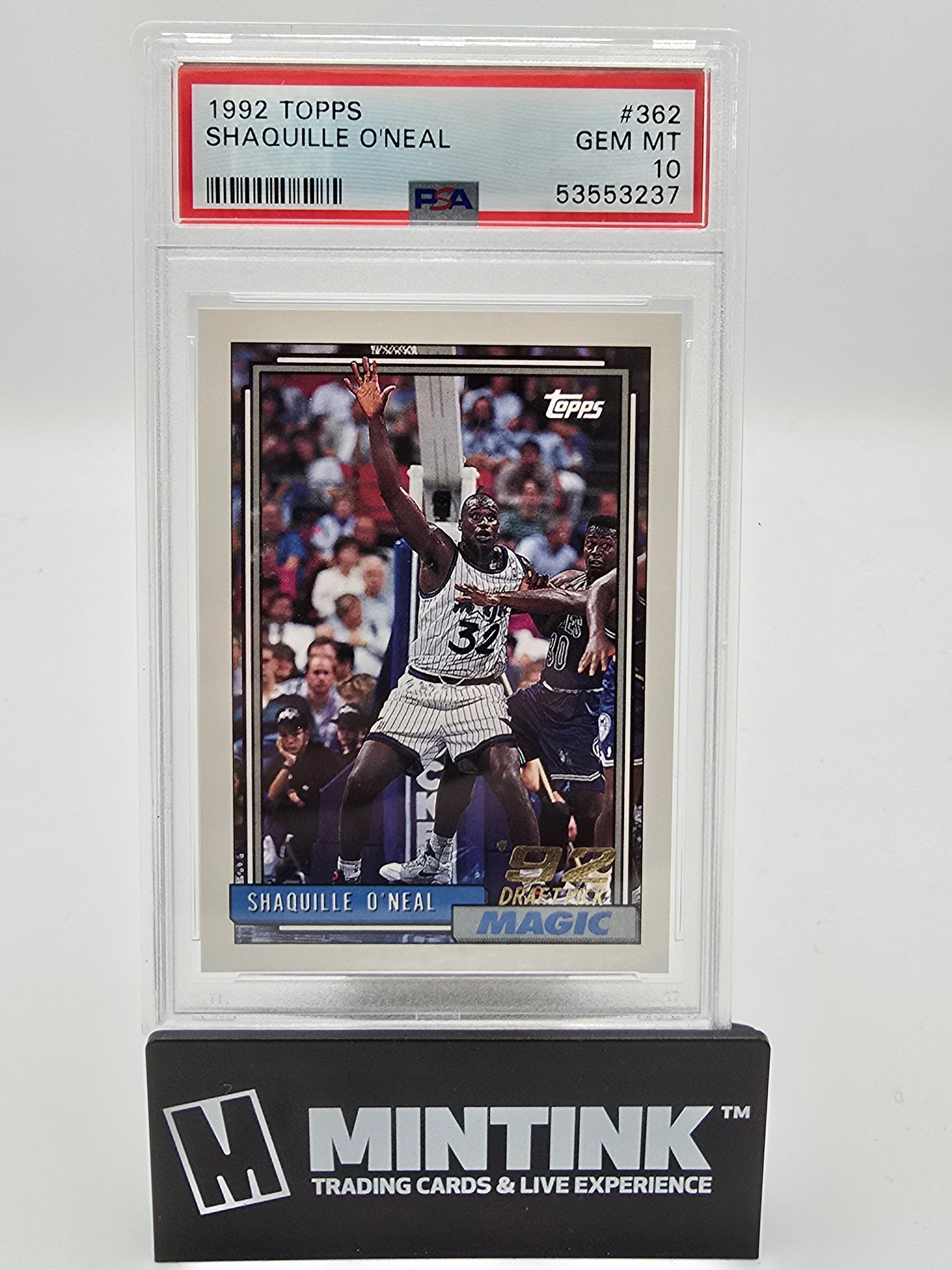 1992 Topps Basketball Shaquille O'Neal Rookie PSA 10 #362 