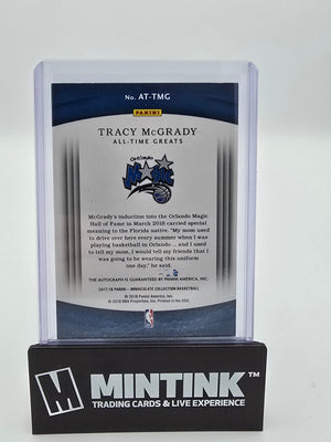 2017-18 Panini Immaculate Basketball Tracy McGrady All-Time Greats Auto 24/49 