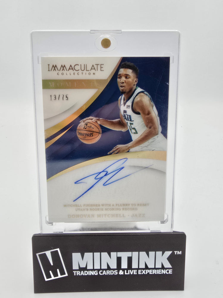 2017-18 Panini Immaculate Basketball Donovan Mitchell Gold Foil Moments Auto 13/75 