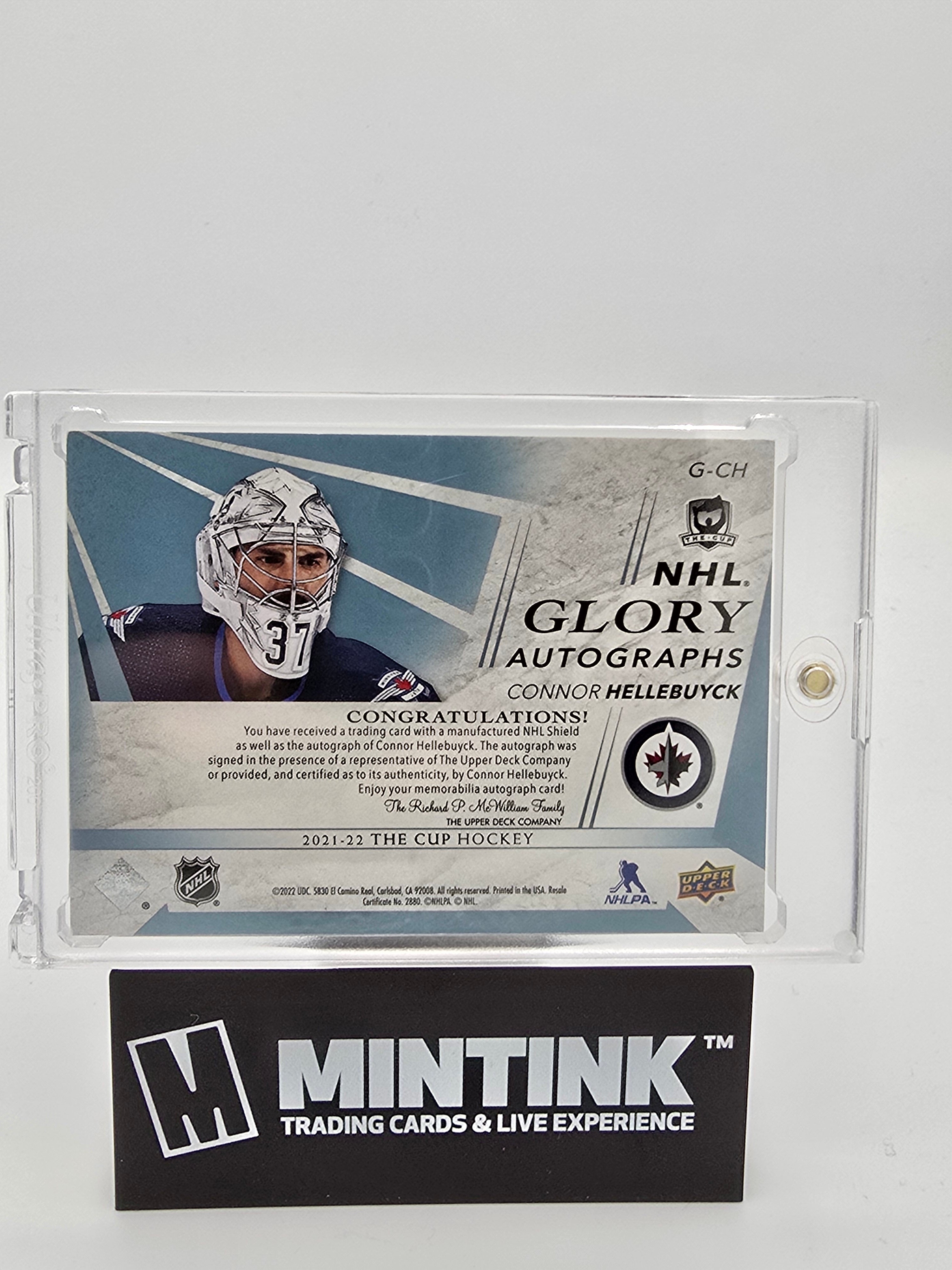 2021-22 UD The Cup Connor Hellebuyck NHL Shield Glory Autograph  01/10 #G-CH 