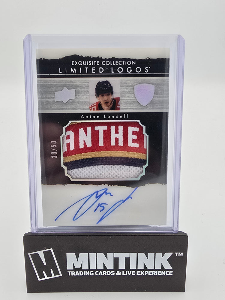 2021-22 UD Exquisite Collection Hockey Limited Logos Anton Lundell Auto 30/50 