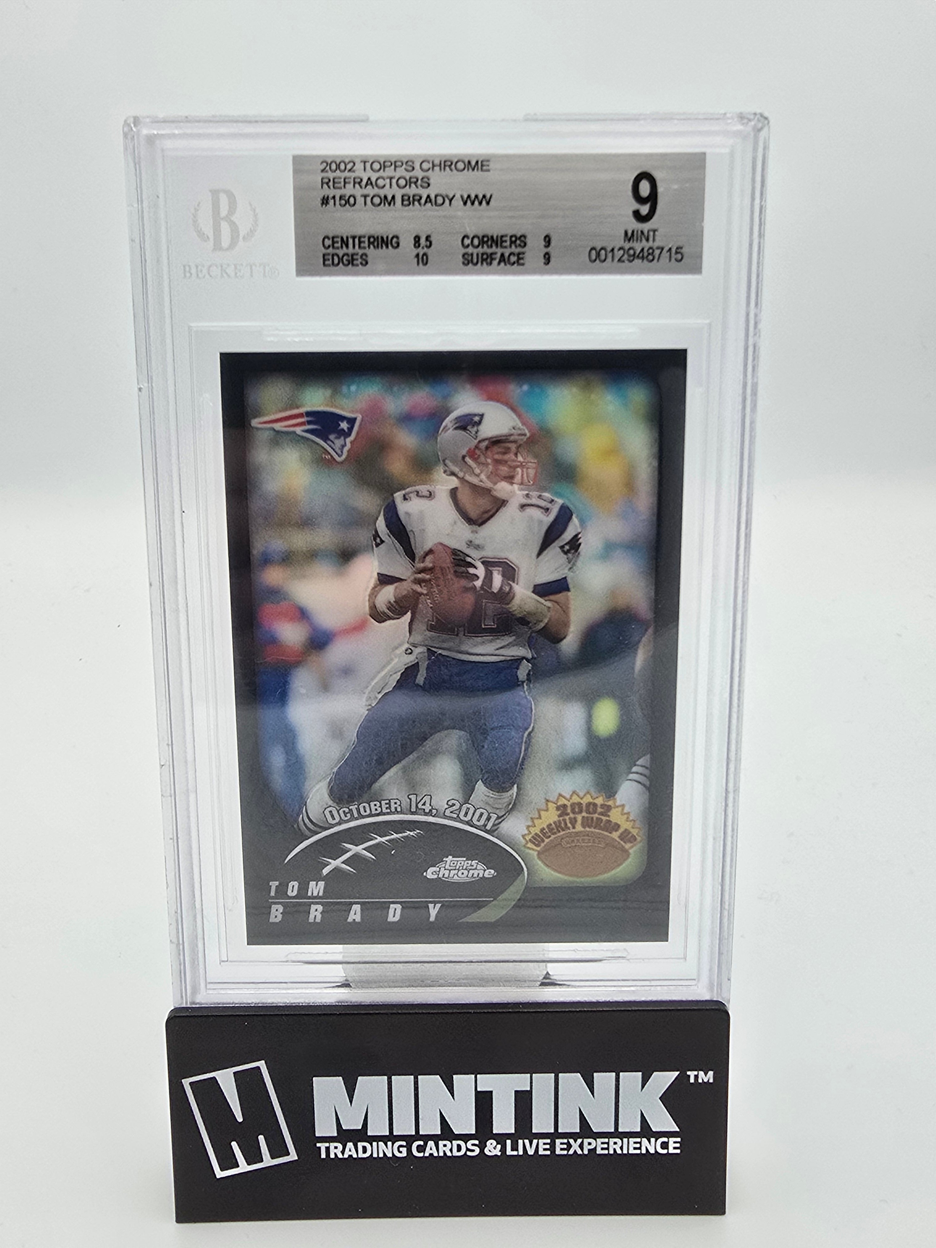 2002 Topps Chrome Football Tom Brady Refractor Weekly Wrap Up BGS 9 083/599