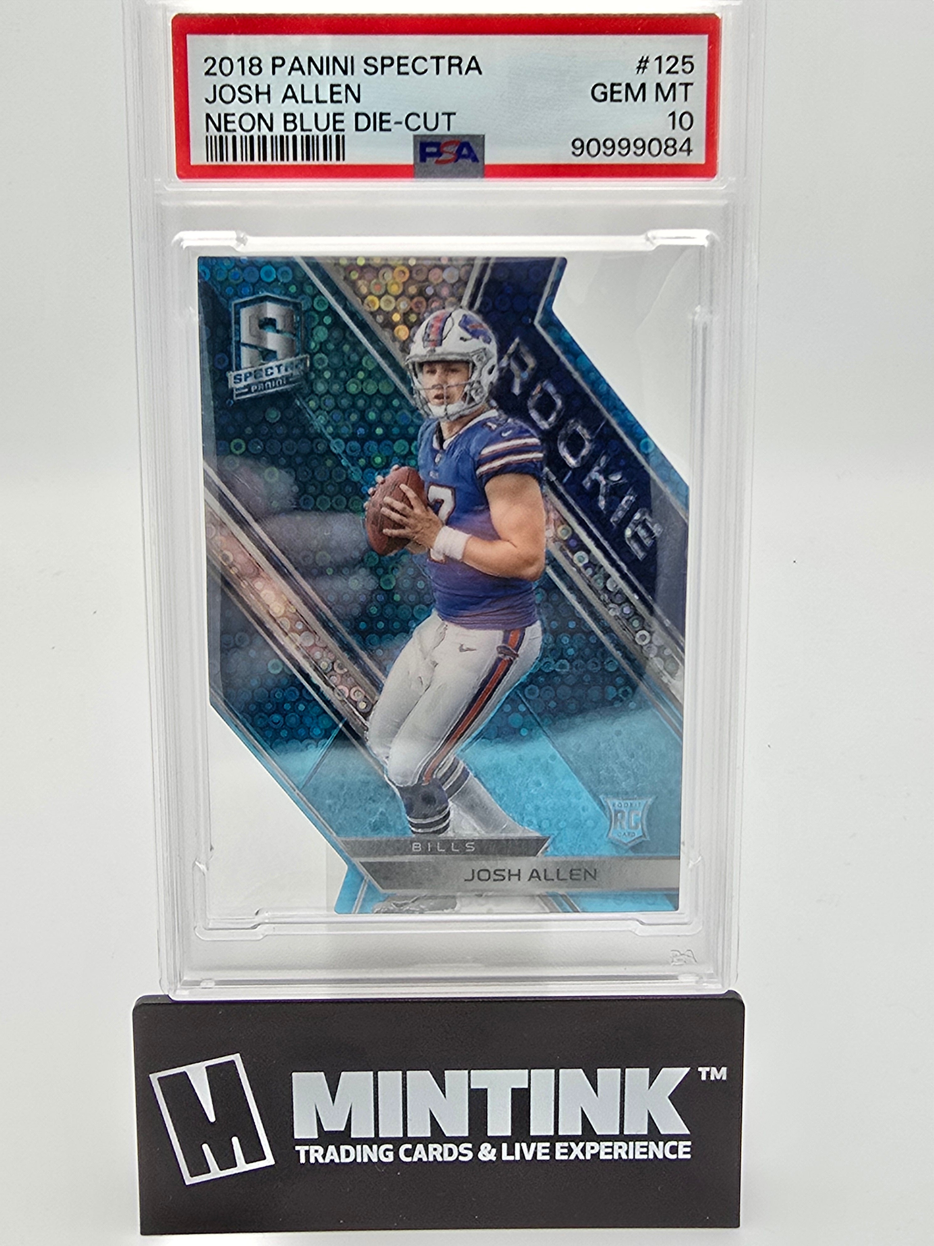 2018 Panini Spectra Football Josh Allen Rookie Neon Blue Die-Cut PSA 10 14/35 