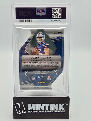 2018 Panini Spectra Football Josh Allen Rookie Neon Blue Die-Cut PSA 10 14/35 