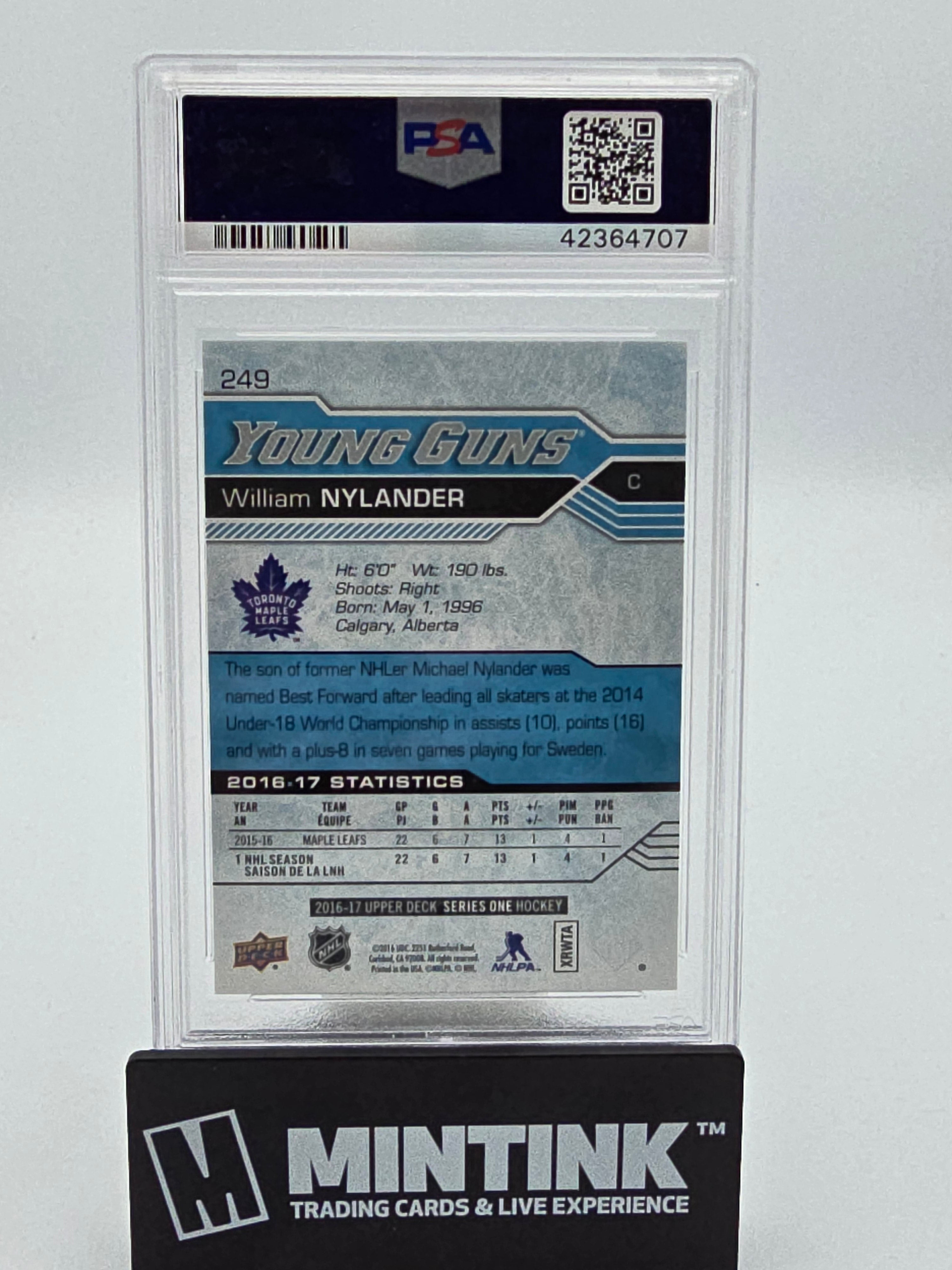 2016-17 Upper Deck Series One Hockey William Nylander Young Guns PSA 9 