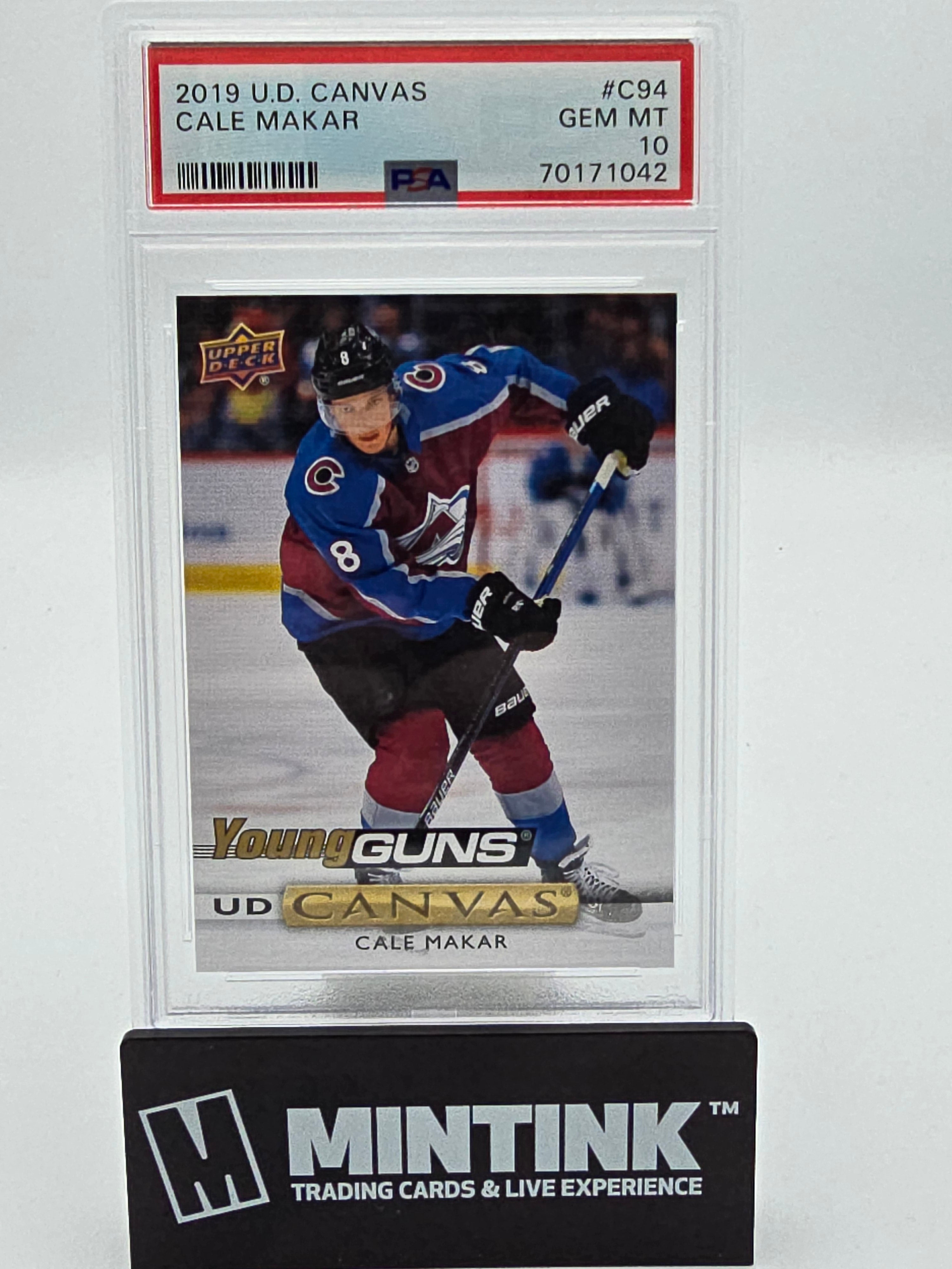 2019-20 Upper Deck Series 1 Hockey UD Canvas Young Guns Cale Makar PSA 10 