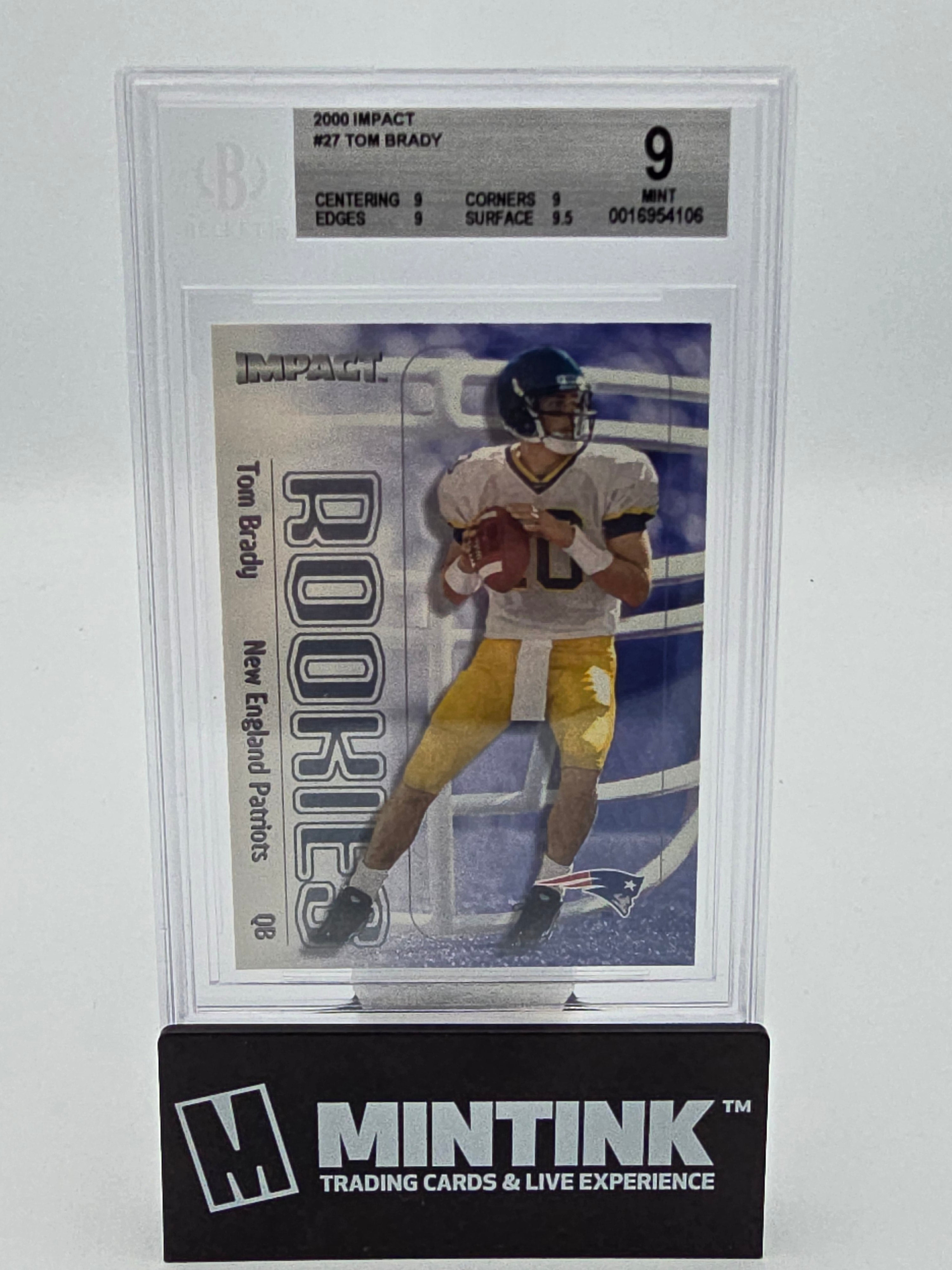 2000 Impact Football Tom Brady RC BGS 9 #27