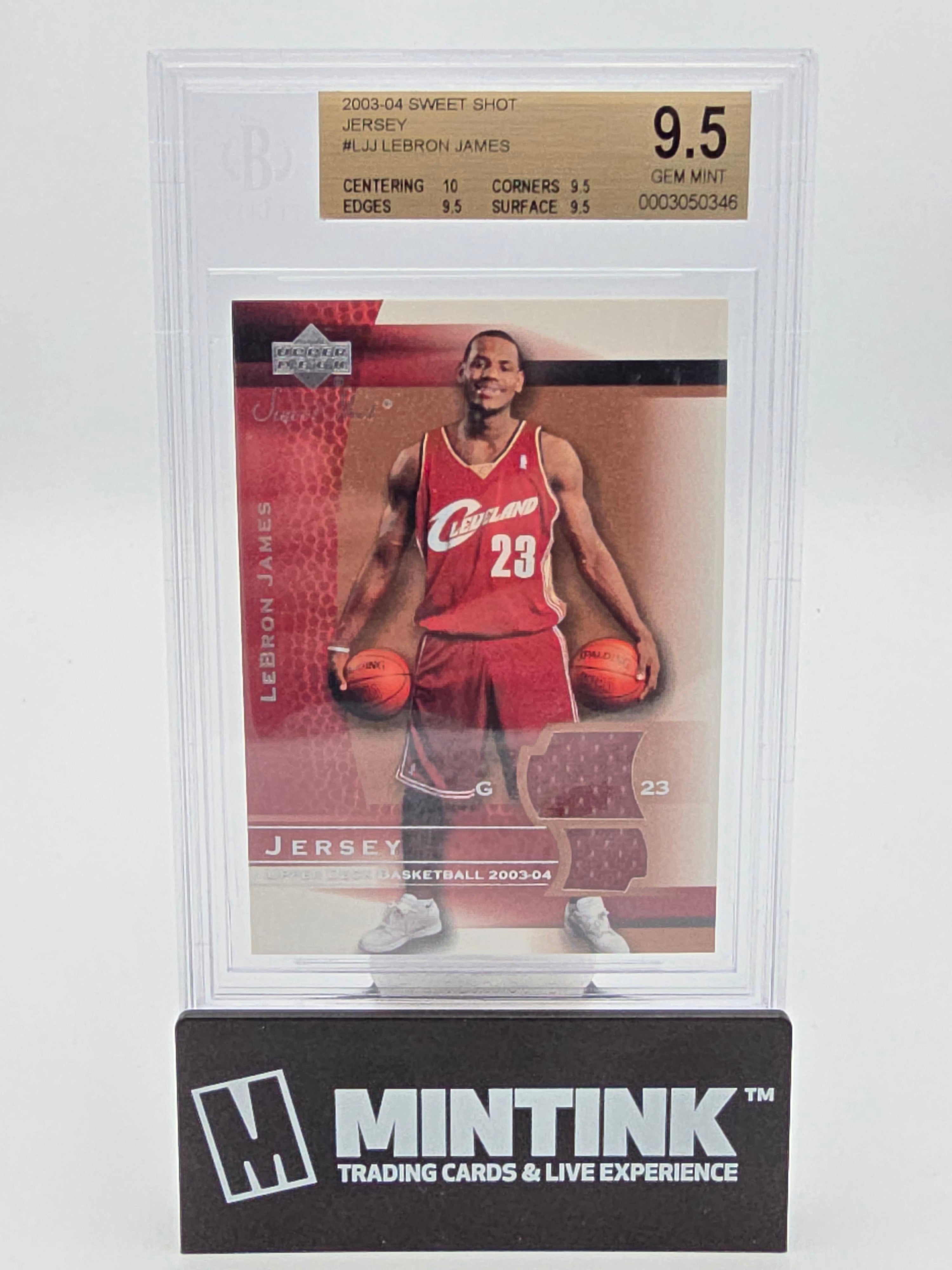 2003-04 Upper Deck Basketball Sweet Shot Jerseys LeBron James RC BGS 9.5 #LJ-J 