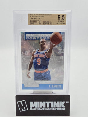 2019-20 Panini Contenders Rookie of the Year Cracked Ice RJ Barrett BGS 9.5 /25 