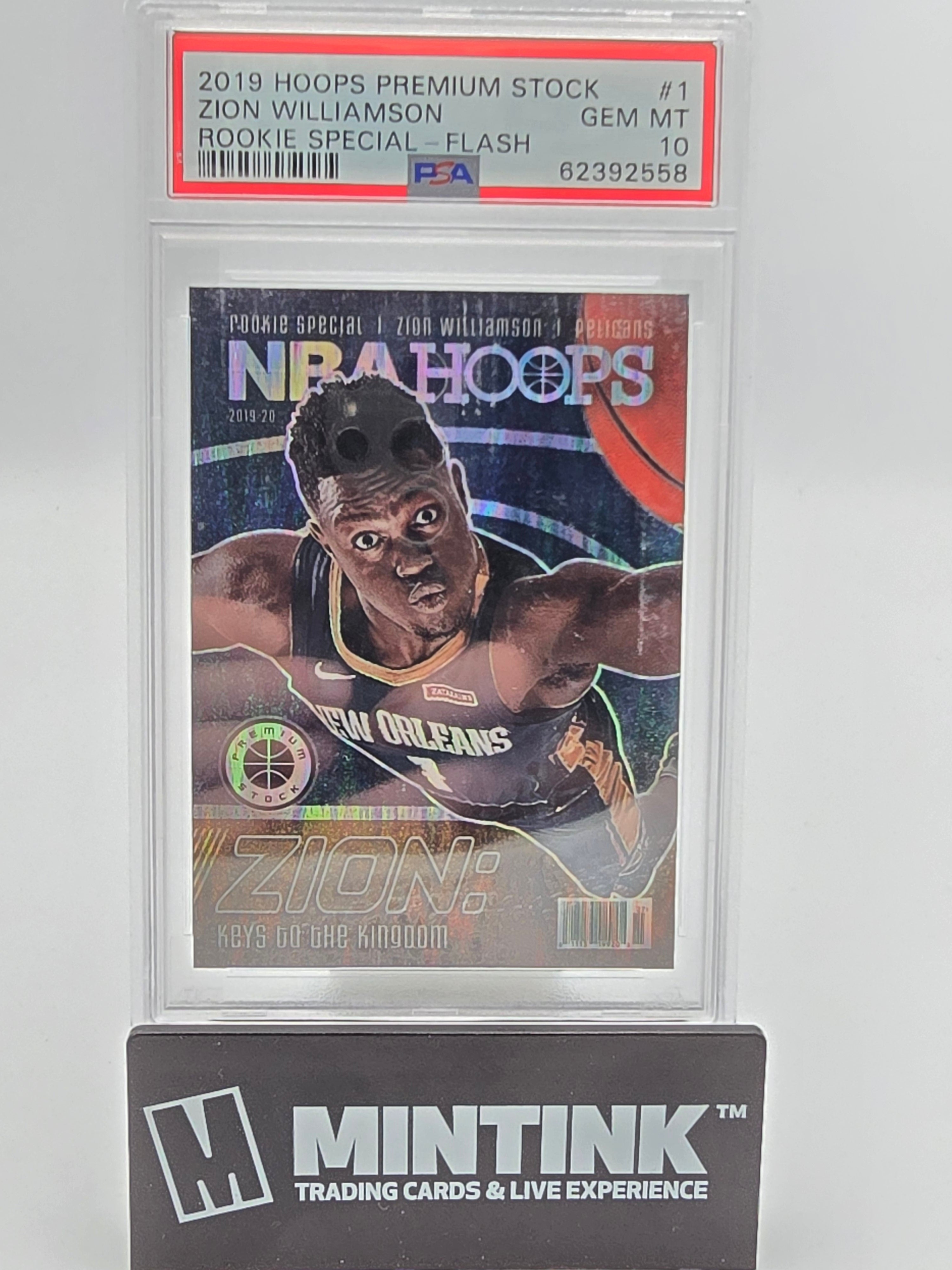 2019 Panini Hoops Premium Stock Rookie Special Flash Zion Williamson PSA 10 #1 