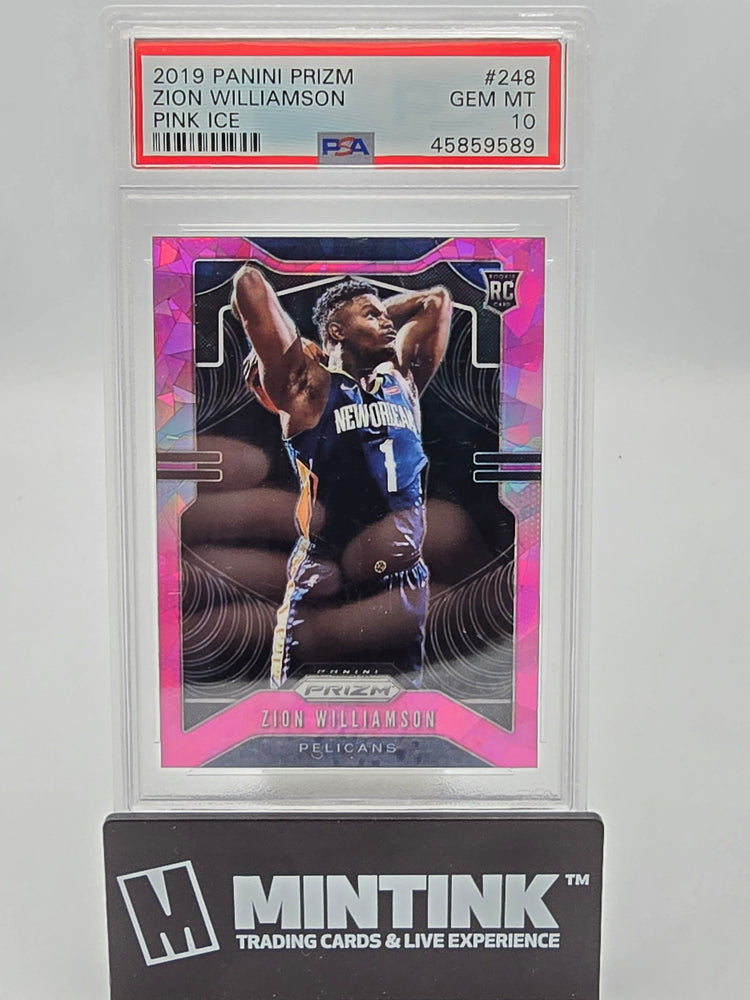 2019 Panini Prizm Basketball Zion Williamson RC Pink Ice Prizm PSA 10 #248 