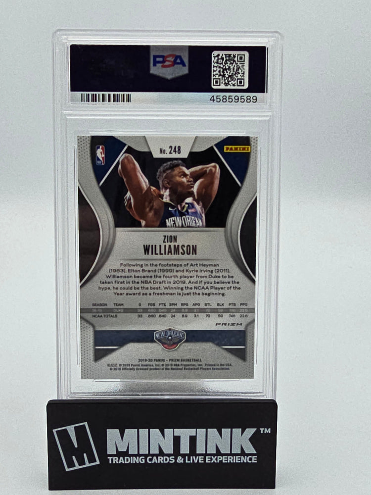 2019 Panini Prizm Basketball Zion Williamson RC Pink Ice Prizm PSA 10 #248 