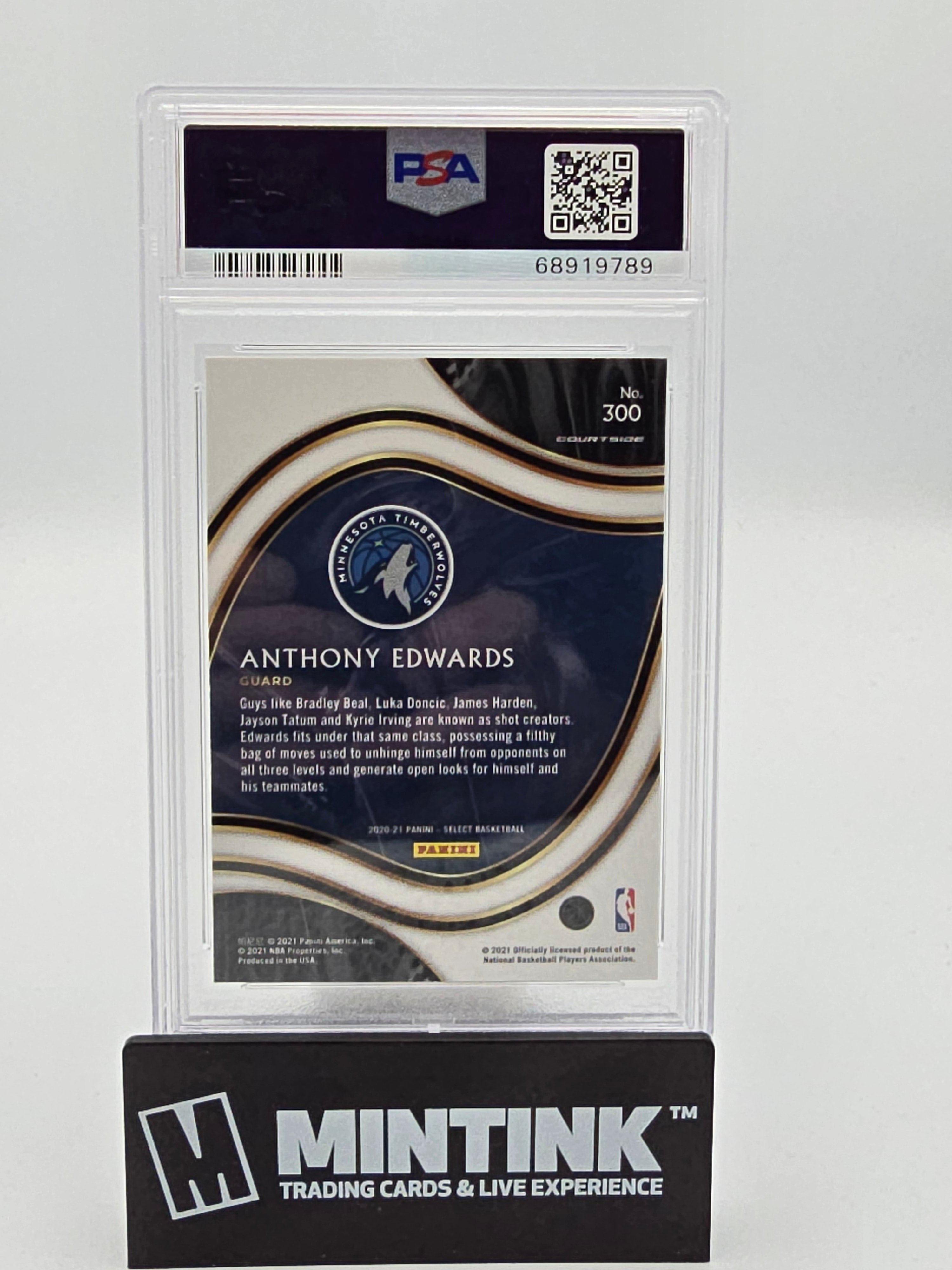 2020 Panini Select Basketball Anthony Edwards RC Blue Retail PSA 10 #300