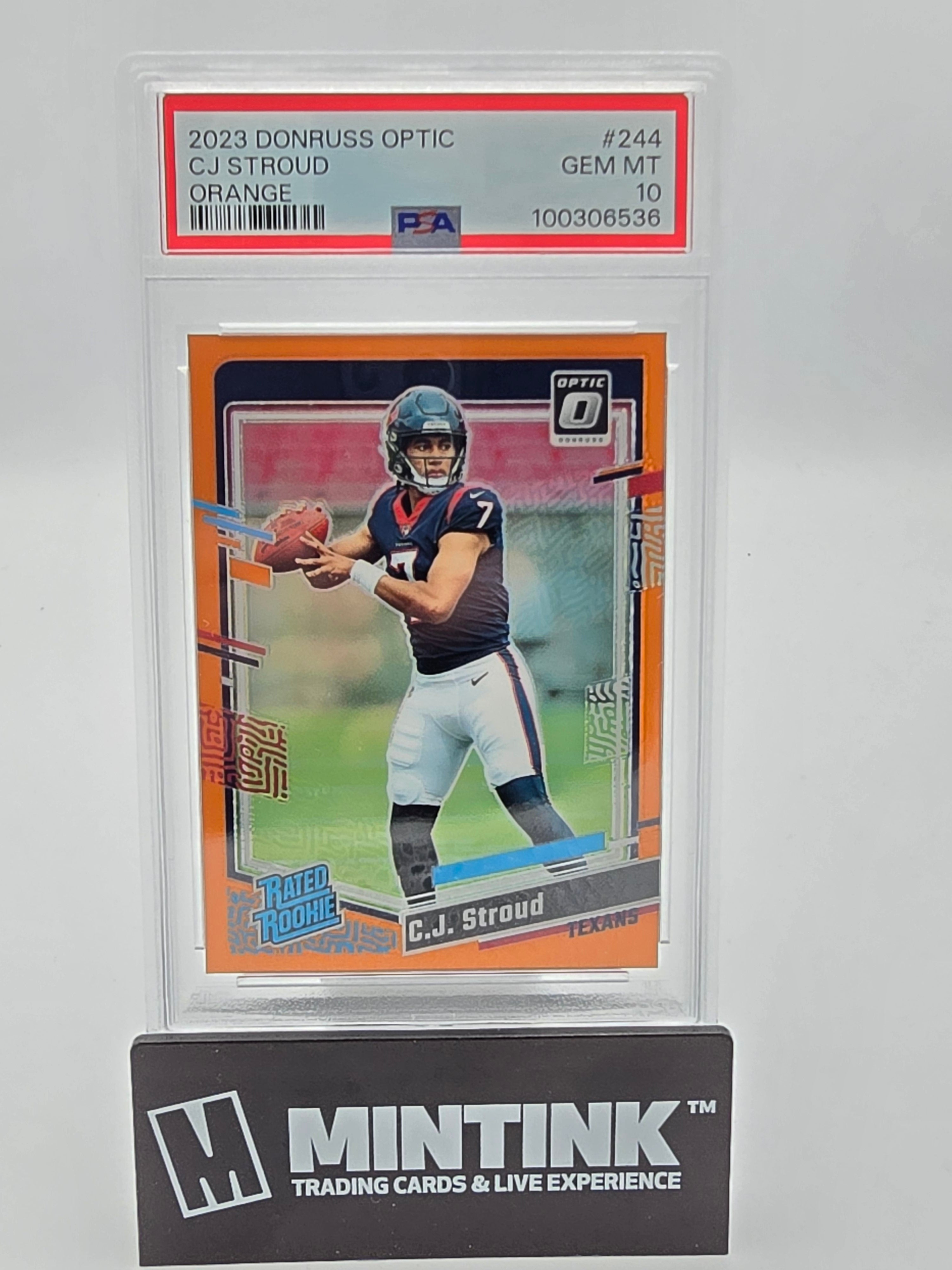 2023 Panini Donruss Optic CJ Stroud Orange Rated Rookie PSA 10 187/249 #244 