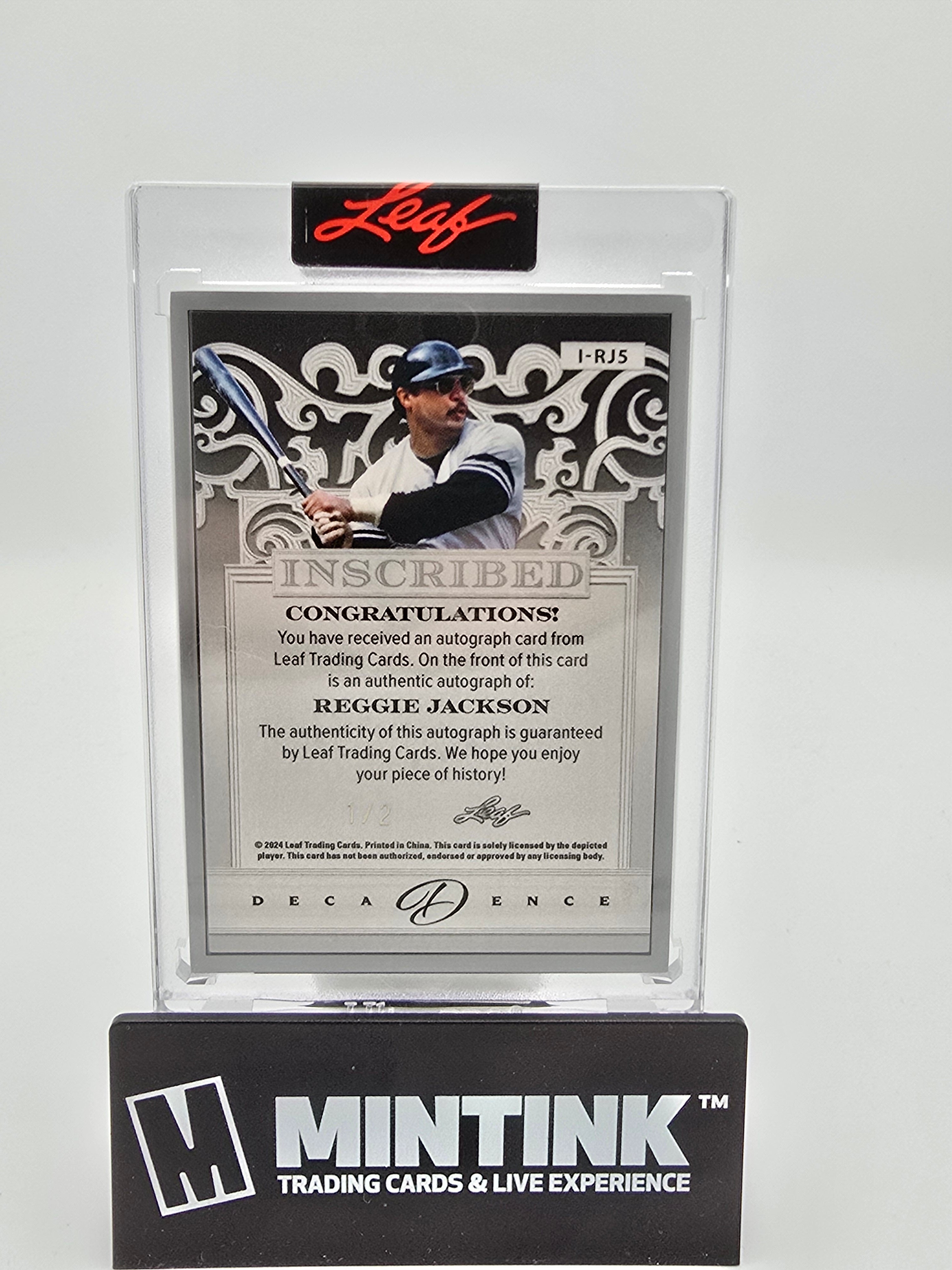 2024 Leaf Decadence Baseball Reggie Jackson Inscribed Silver Frame Auto Autograph 1/2 